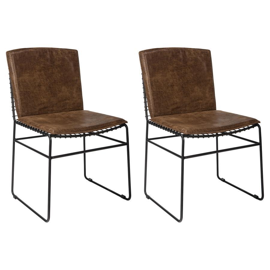 Coaster Fine Furniture Abbott - Metal Dining Side Chair (Set of 2) - Antique Brown | Meri Furniture