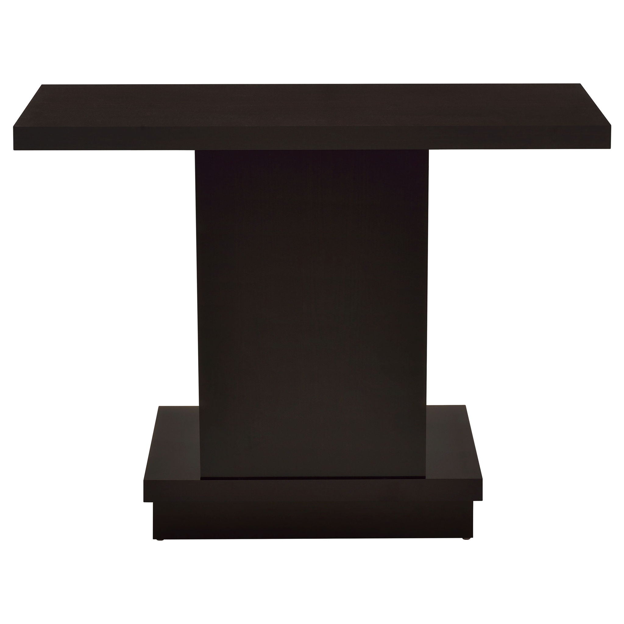 Fiona - Pedestal Console Table With Geometric Design - Cappuccino