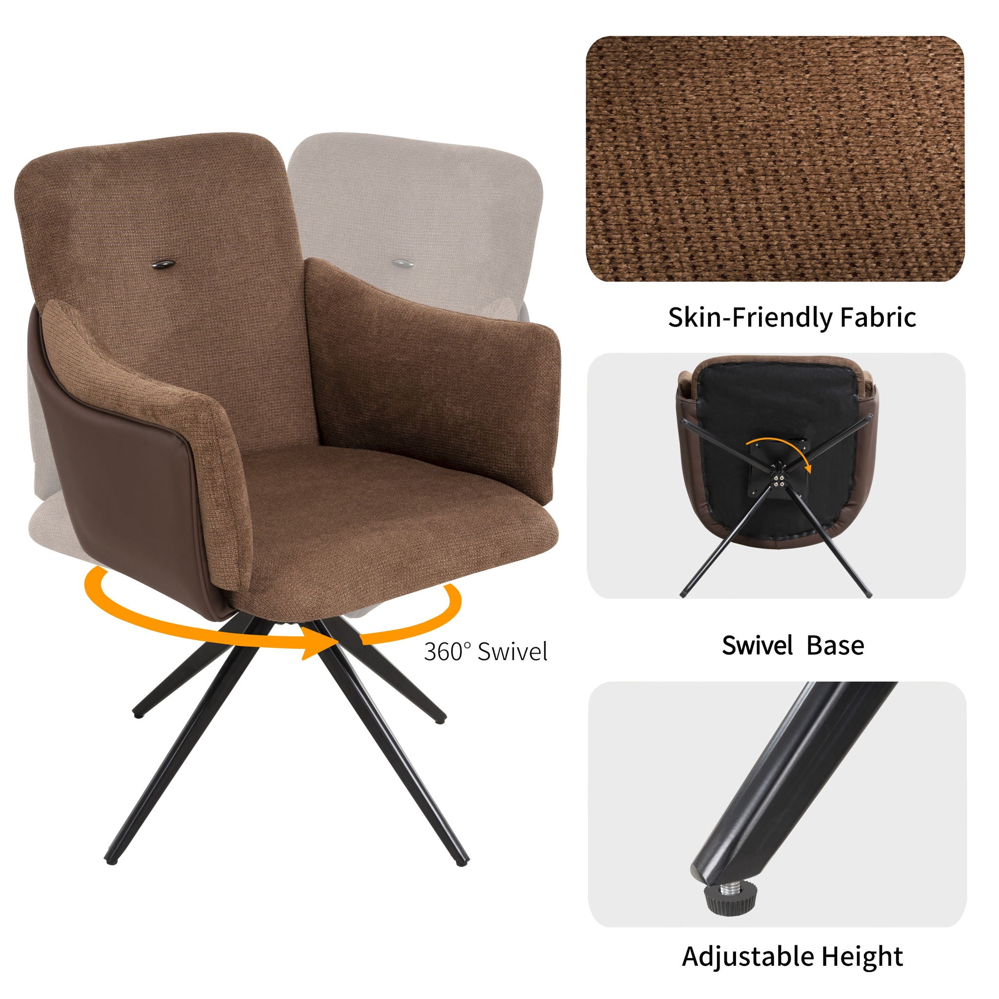 Swivel Home Office Desk Chairs With Arm (Set of 2)