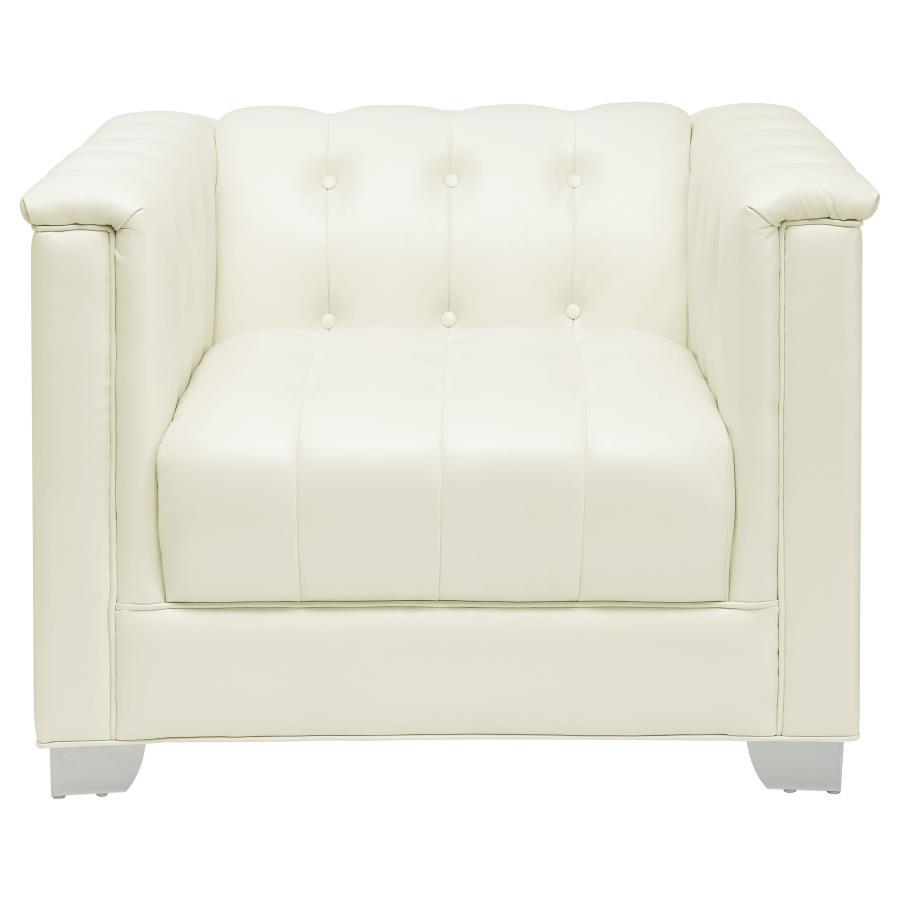 Coaster Fine Furniture Chaviano - Upholstered Track Arm Accent Chair - Pearl White | Meri Furniture