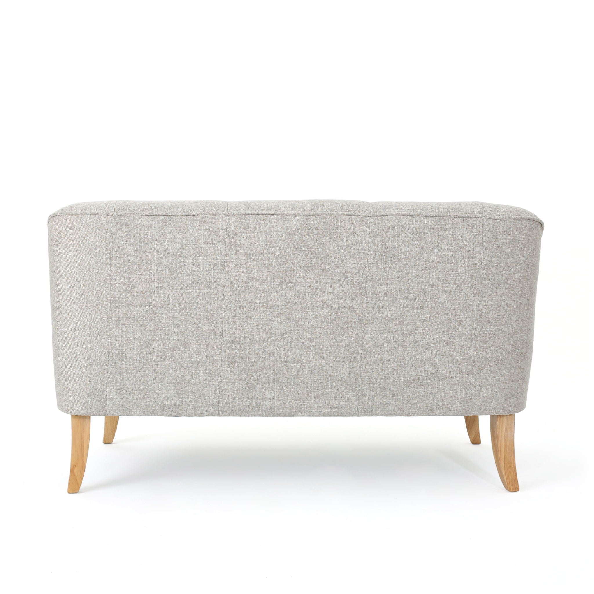 Modern Fabric Loveseat With Sloped Armrests For Living Room - Beige