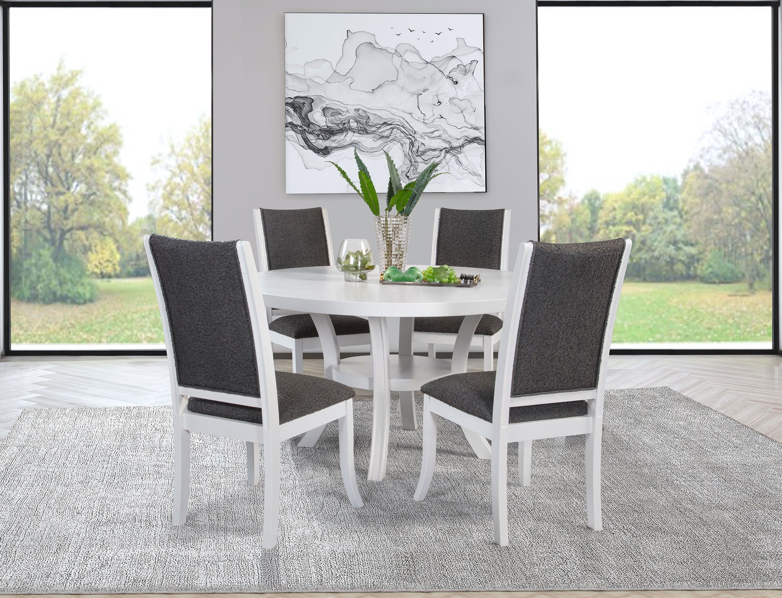 Coaster Fine Furniture Judd - Round Wood Dining Table Set | Meri Furniture
