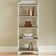Liberty Furniture Magnolia Manor - Leaning Pier Bookcase - White | Meri Furniture