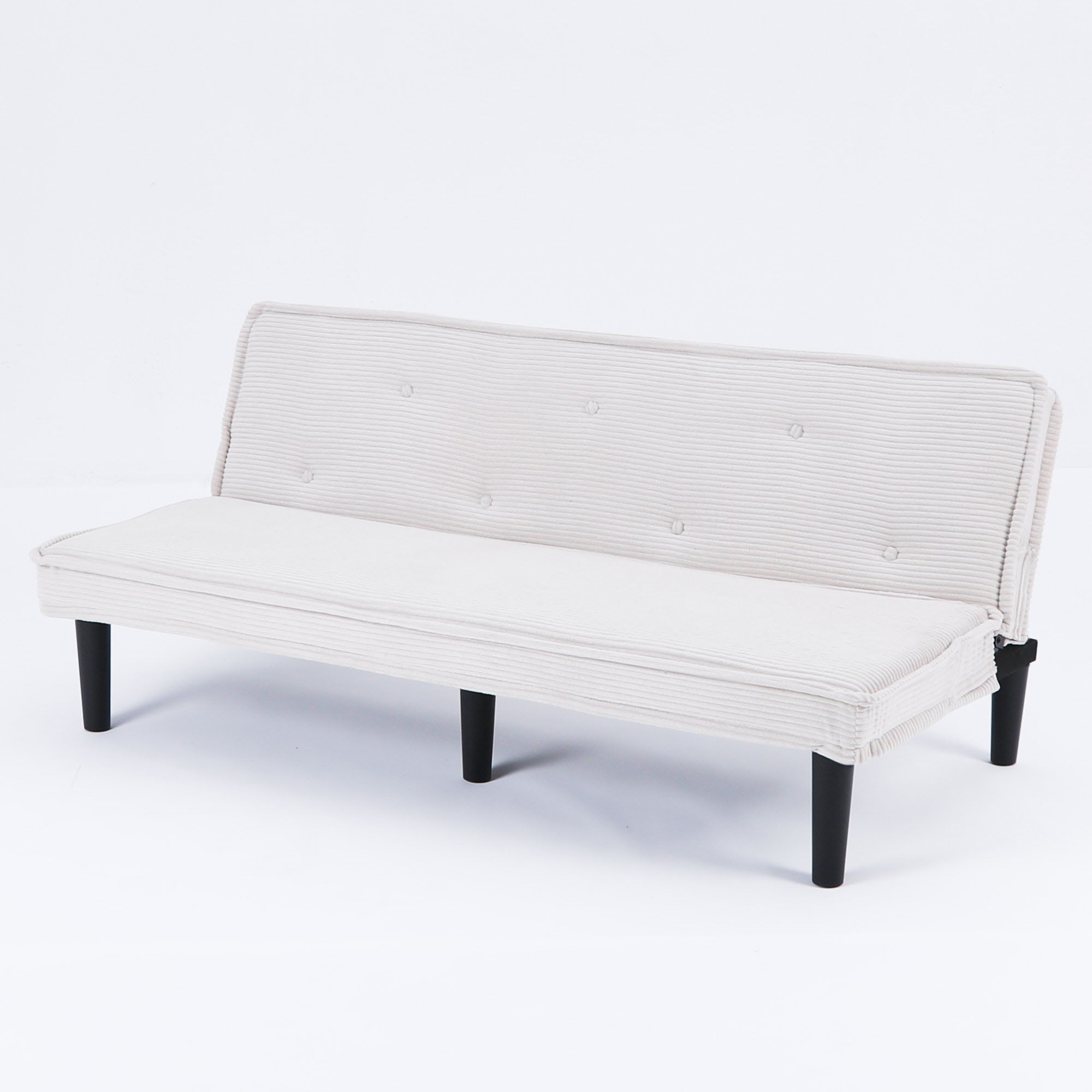 Versatile Corduroy Sofa Bed With Solid Wood Frame