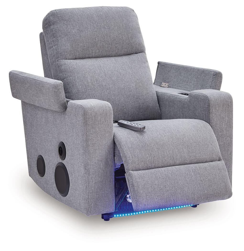 Pineland - Glider Power Recliner With Audio System - Pewter