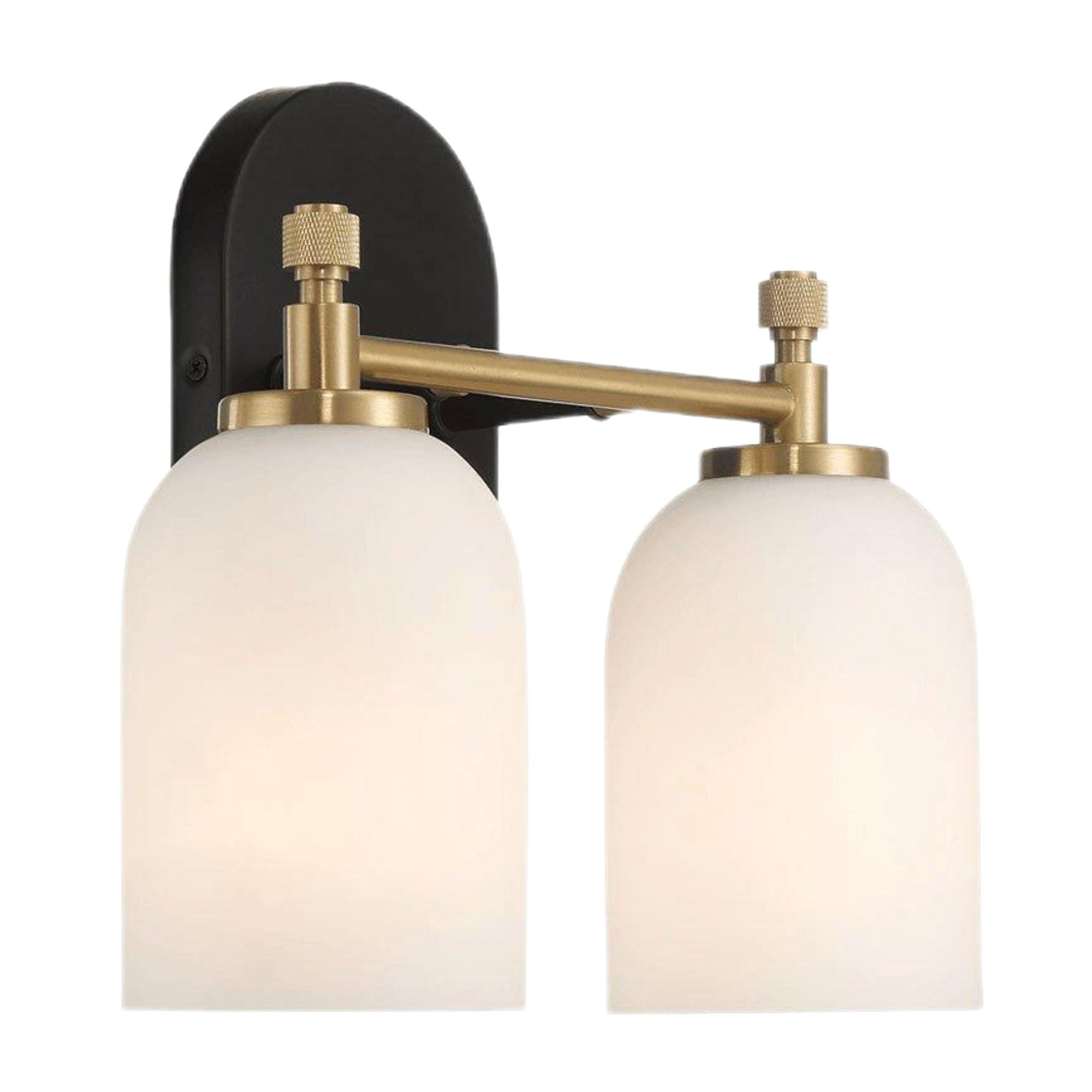 Vortex - 2 Lights Vanity In Traditional Style For Over Bathroom Mirror Wall Sconce - Black / Gold / White