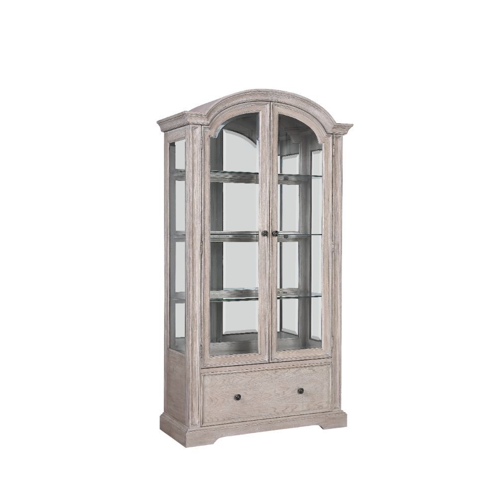 ACME Wynsor - Curio - Antique Champagne | Meri Furniture