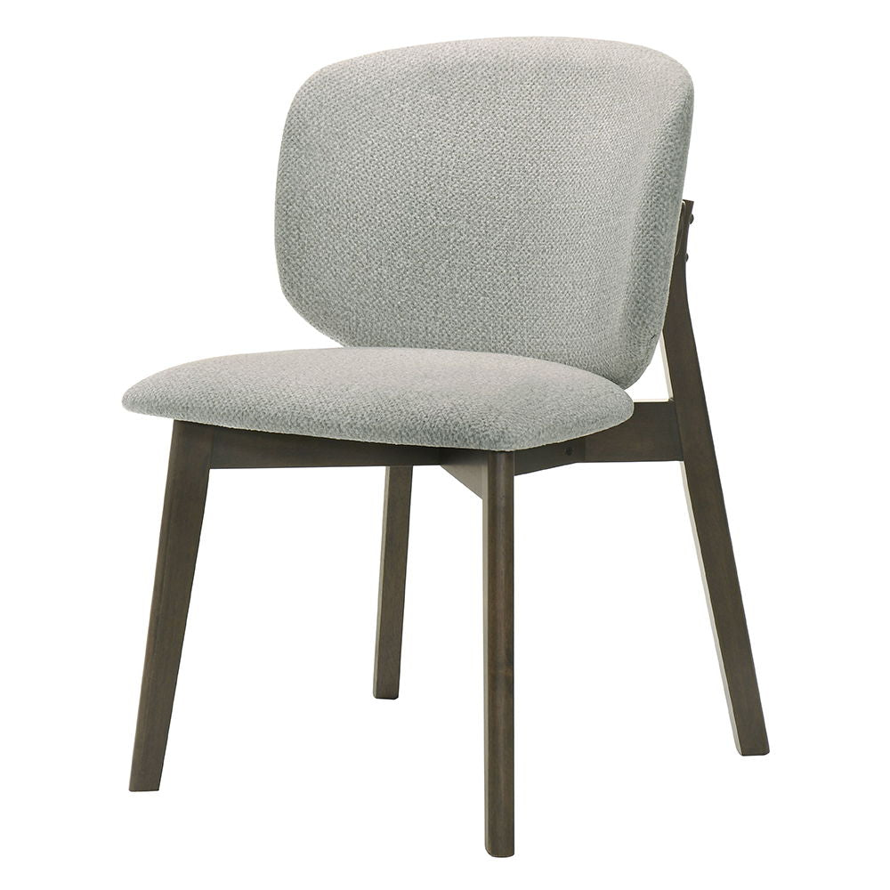 Mallin - Side Chair Set of 2) - Gray Chenille & Walnut
