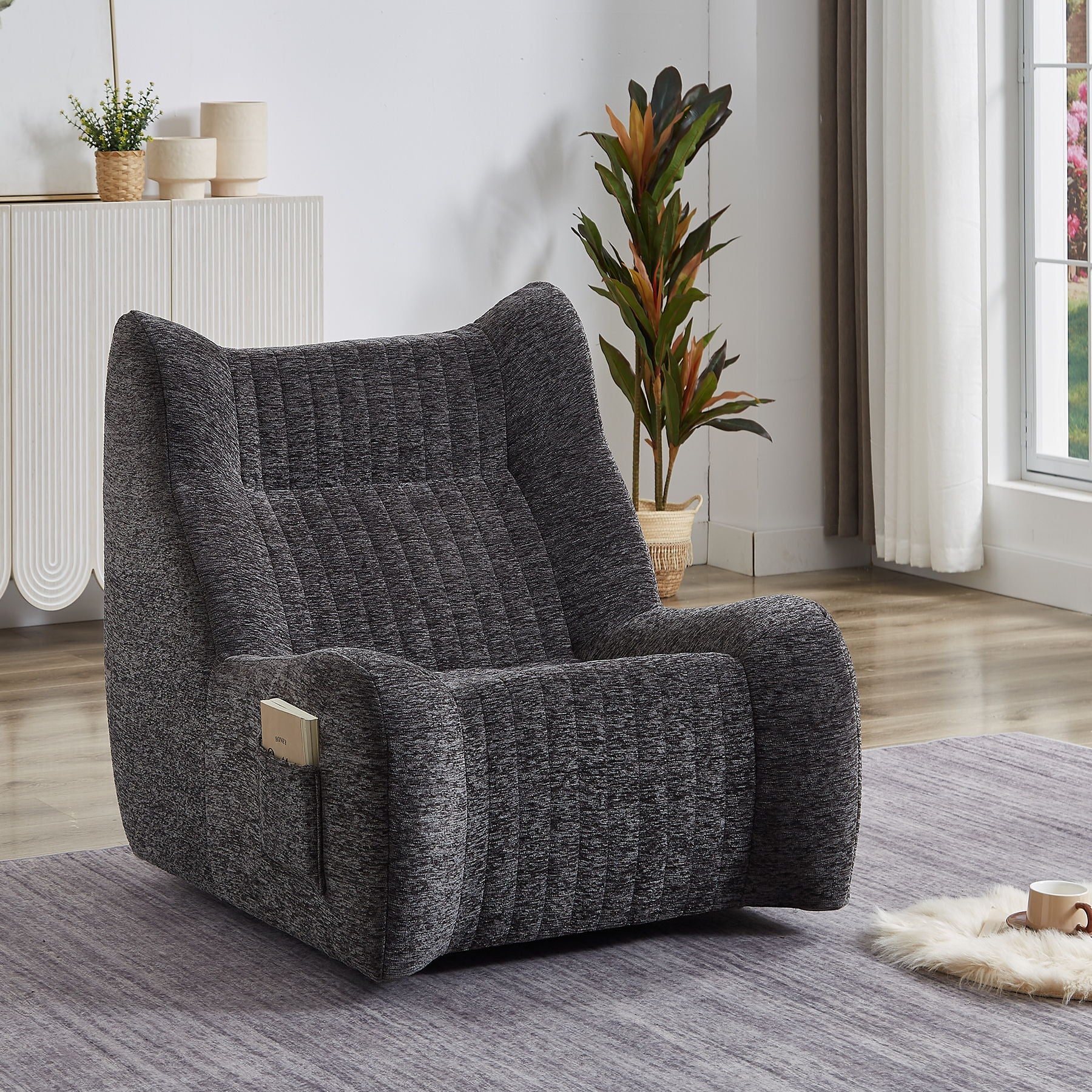 Bean Bag Chair, Lazy Floor Sofa Couch - Gray