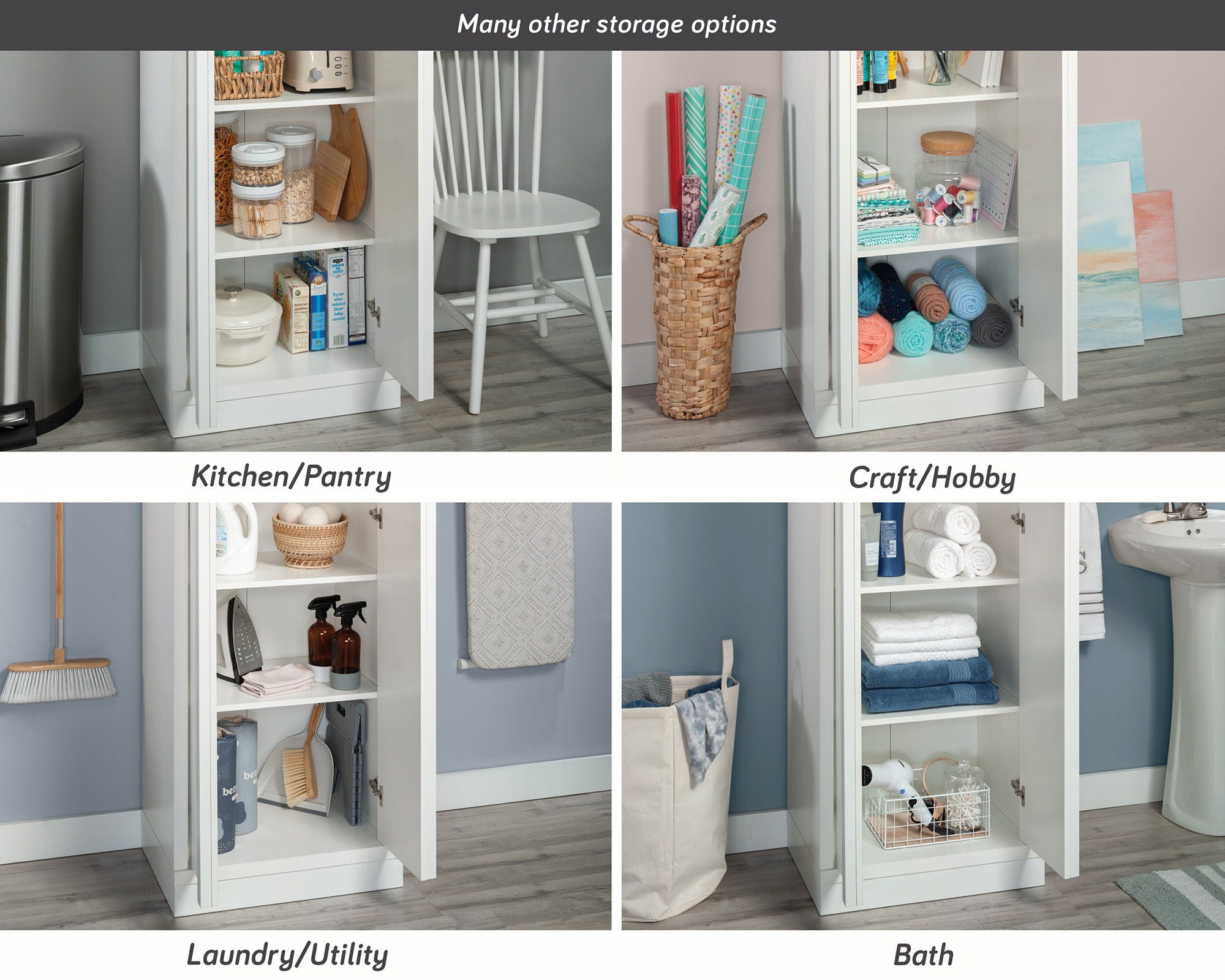 2-Door Storage Cabinet in White