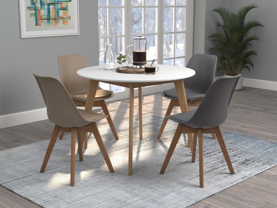 Coaster Fine Furniture Breckenridge - Round Dining Table - Matte White | Meri Furniture
