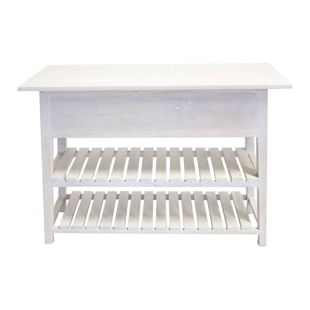 Mahogany Wood Console Table - Natural / White