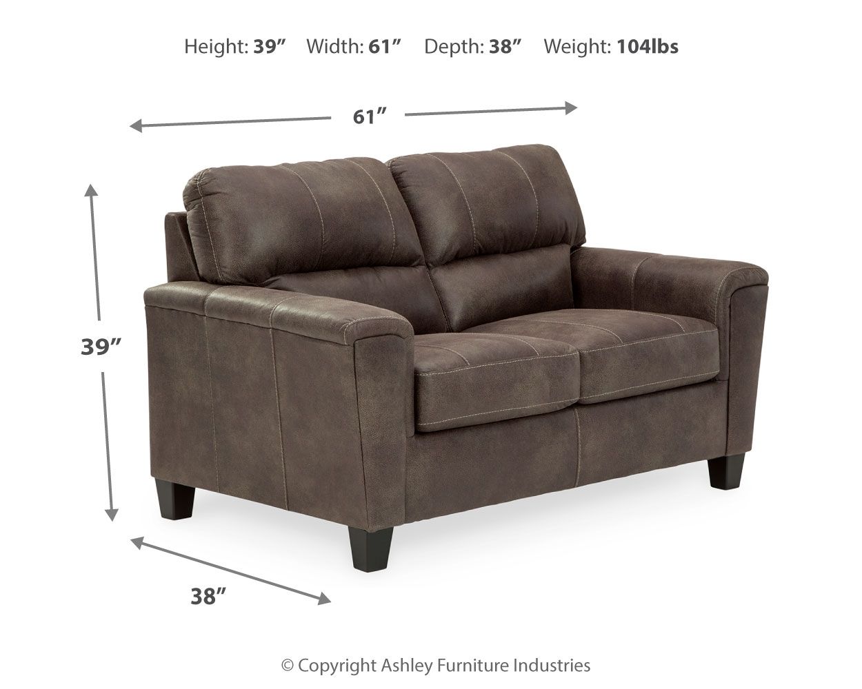 Ashley Furniture Navi - Stationary Loveseat | Meri Furniture