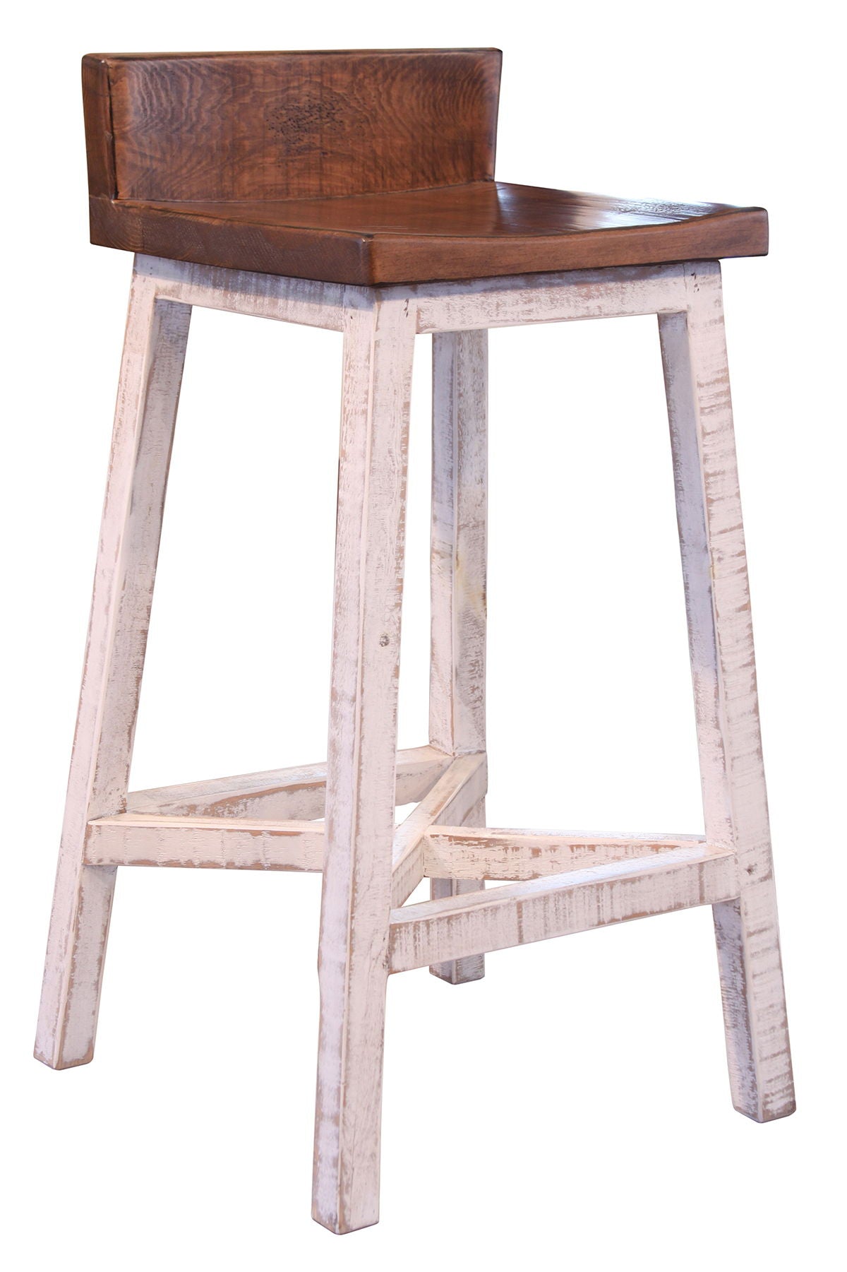 International Furniture Direct Pueblo - Wooden Seat & Base Stool (Set of 2) | Meri Furniture