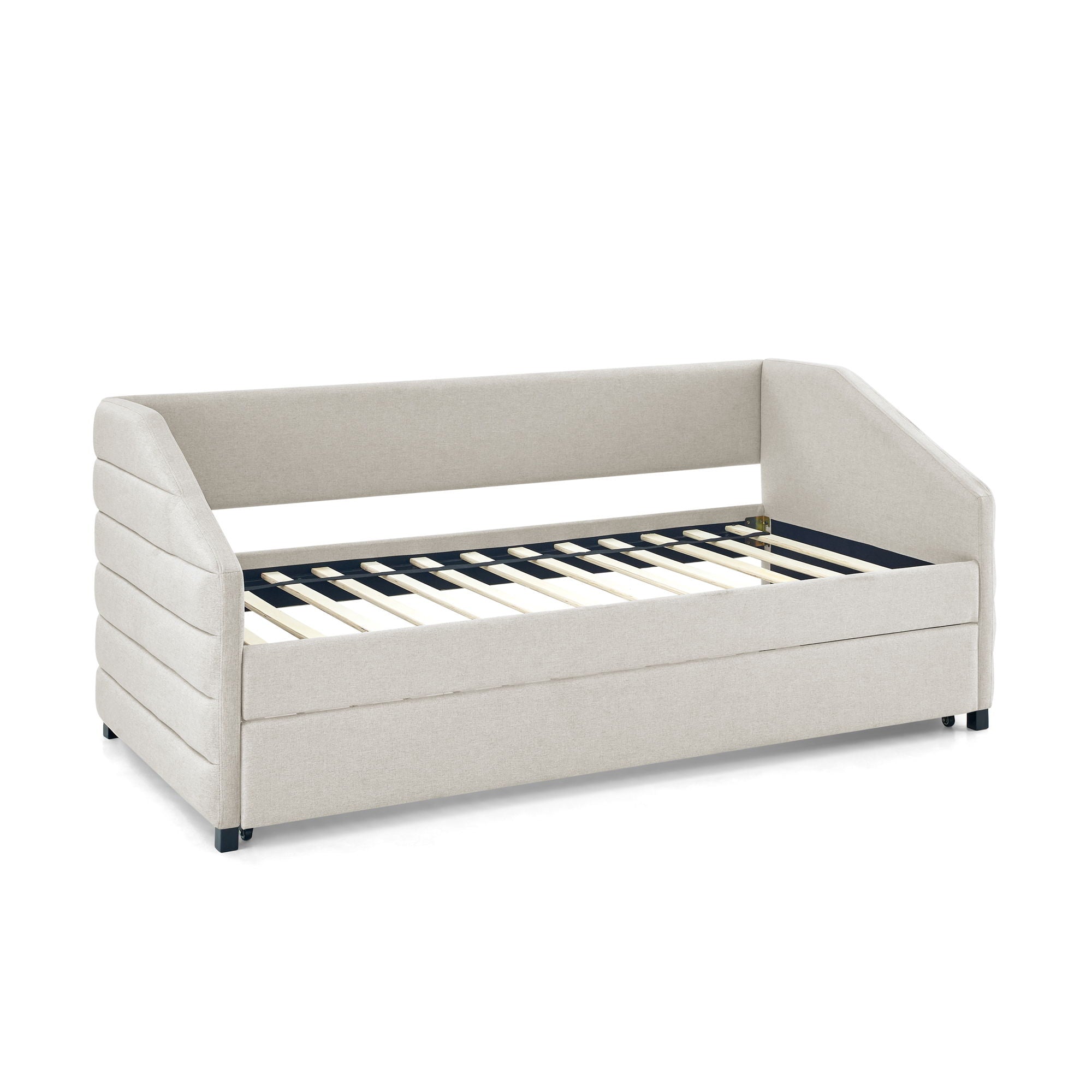 Elegant Daybed With Trundle Upholstered Tufted Sofa Bed