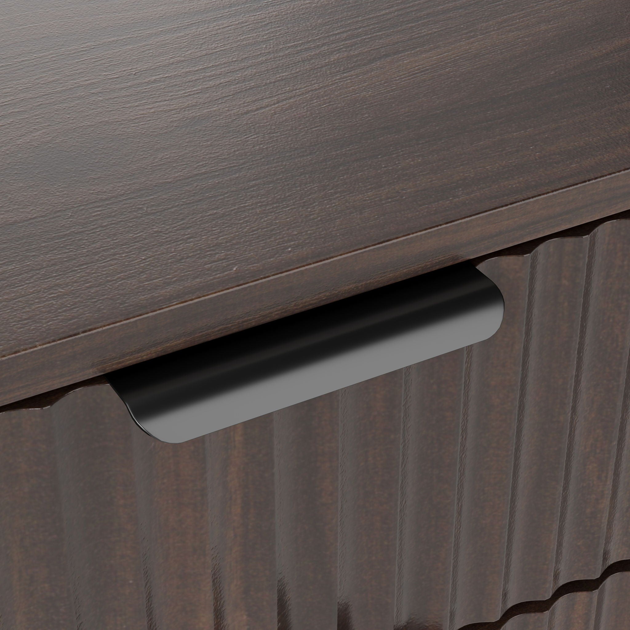 Tilt Out Trash Can Cabinet With Wave Textured Drawer & Pull Out Bin