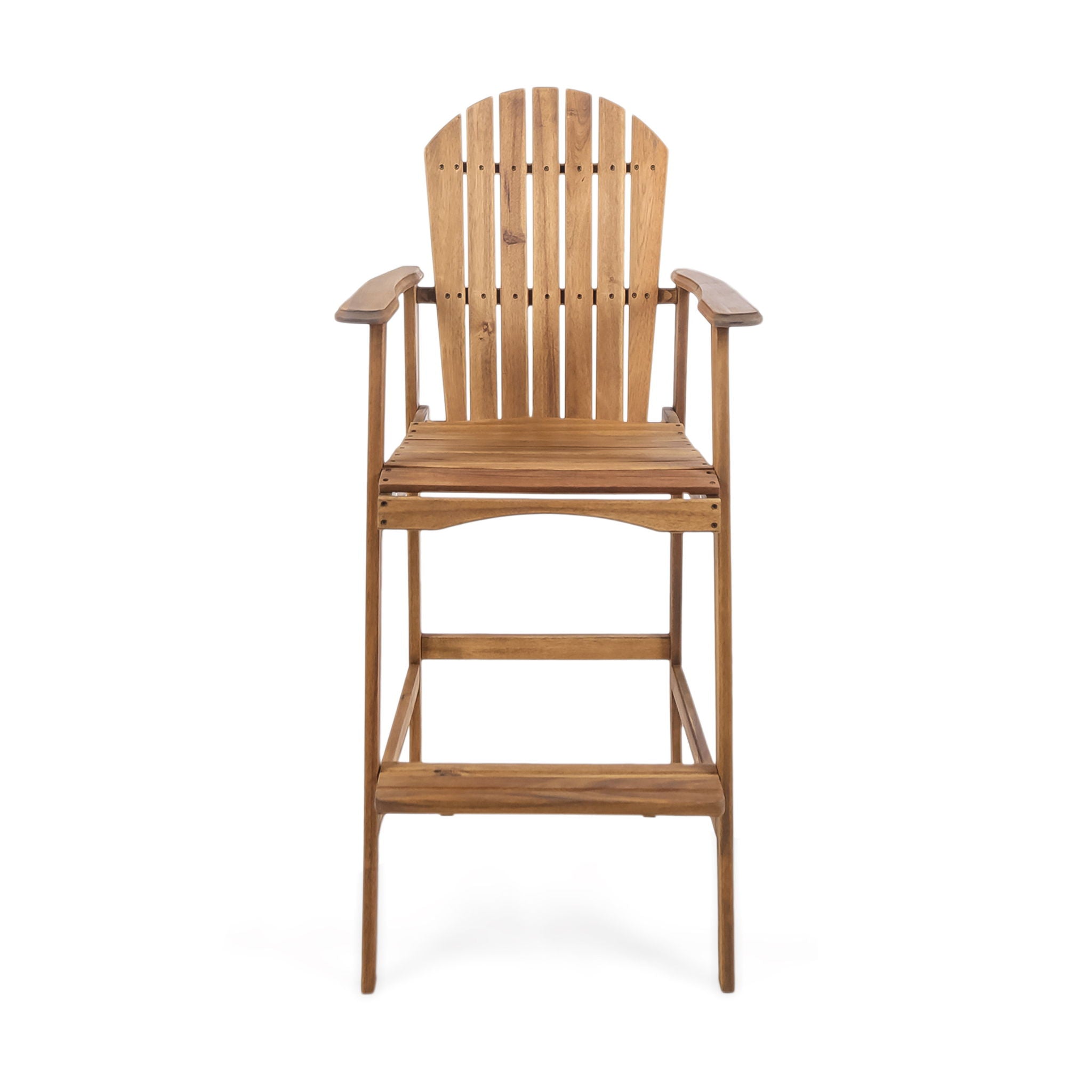 Outdoor Acacia Wood Adirondack Barstools (Set of 2)