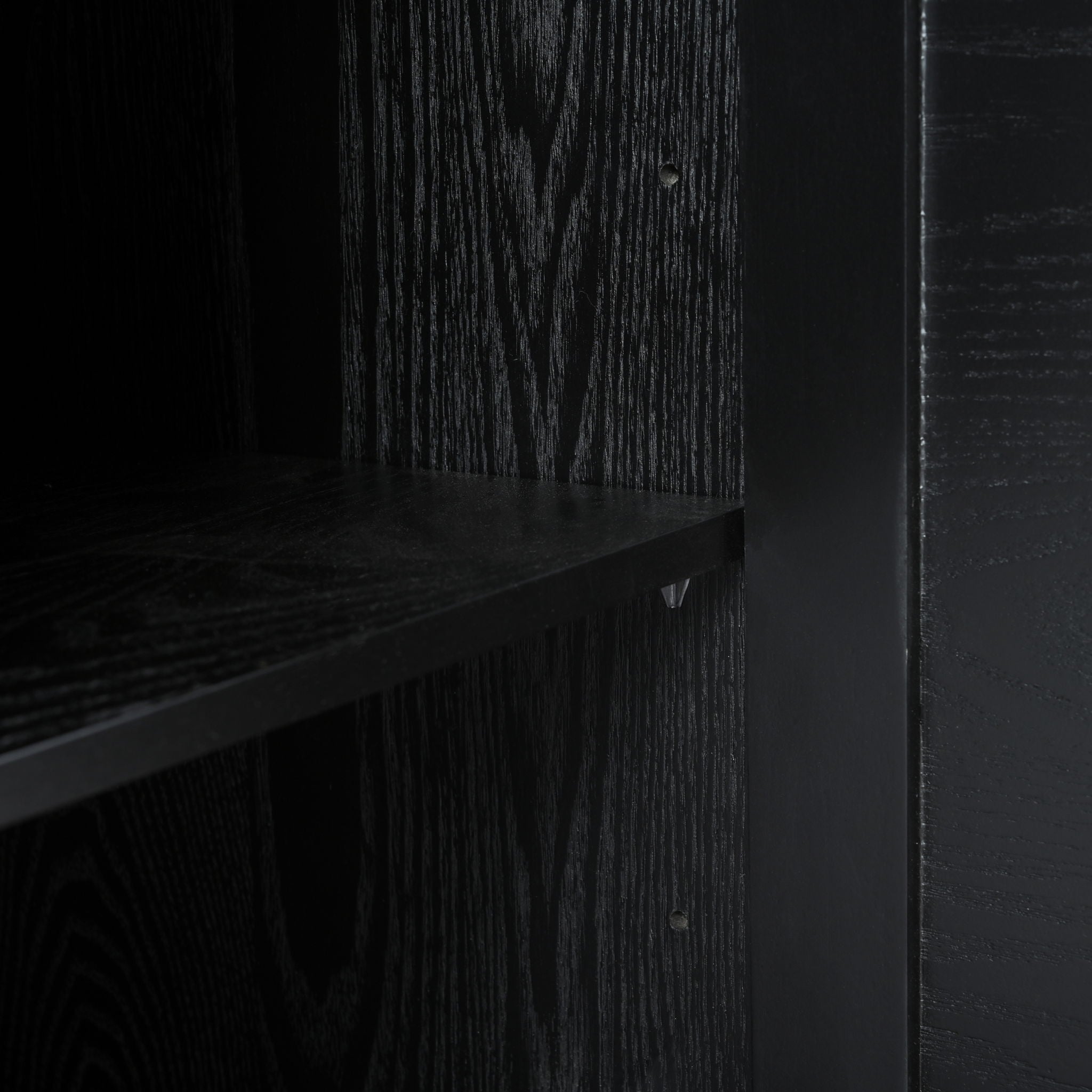 Stylish Storage Cabinet Sideboard With Unique Geometric Circle Door Design - Black