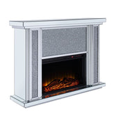 ACME Nowles - Fireplace - Mirrored & Faux Stones | Meri Furniture