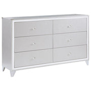 Coaster Fine Furniture Larue - 6-Drawer Dresser - Silver | Meri Furniture