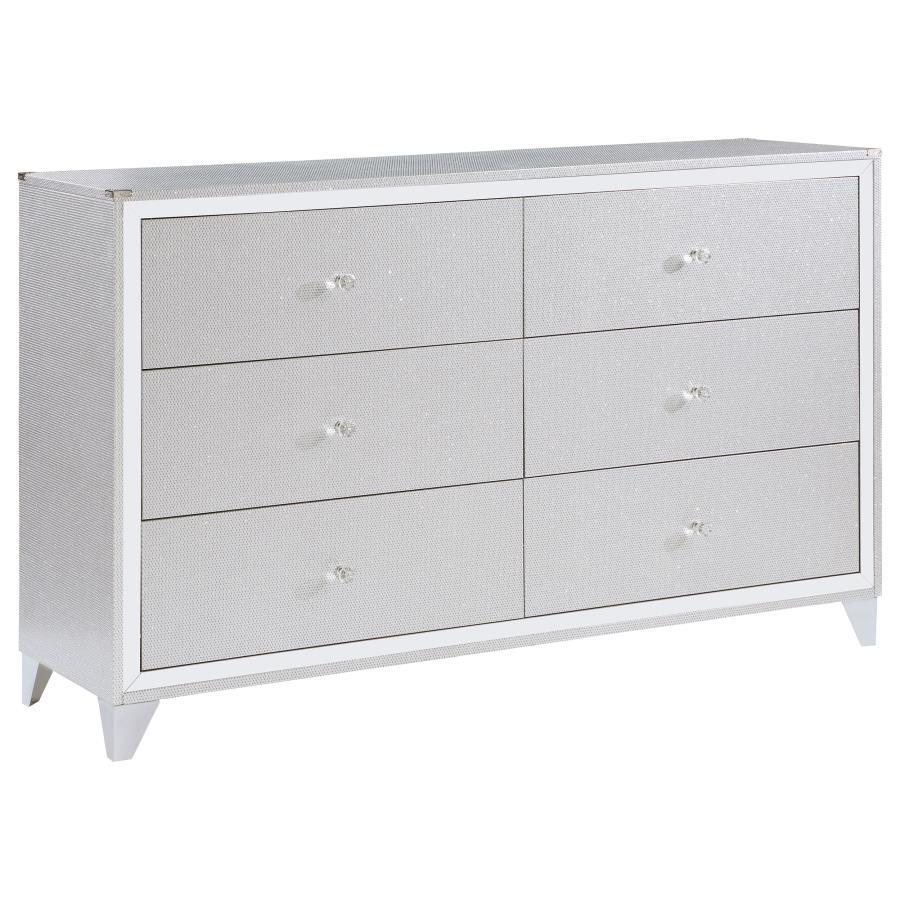 Coaster Fine Furniture Larue - 6-Drawer Dresser - Silver | Meri Furniture