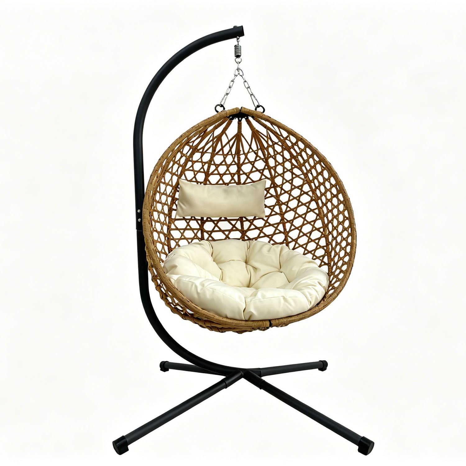 Outdoor Folding PE Rattan Hanging Egg Chair