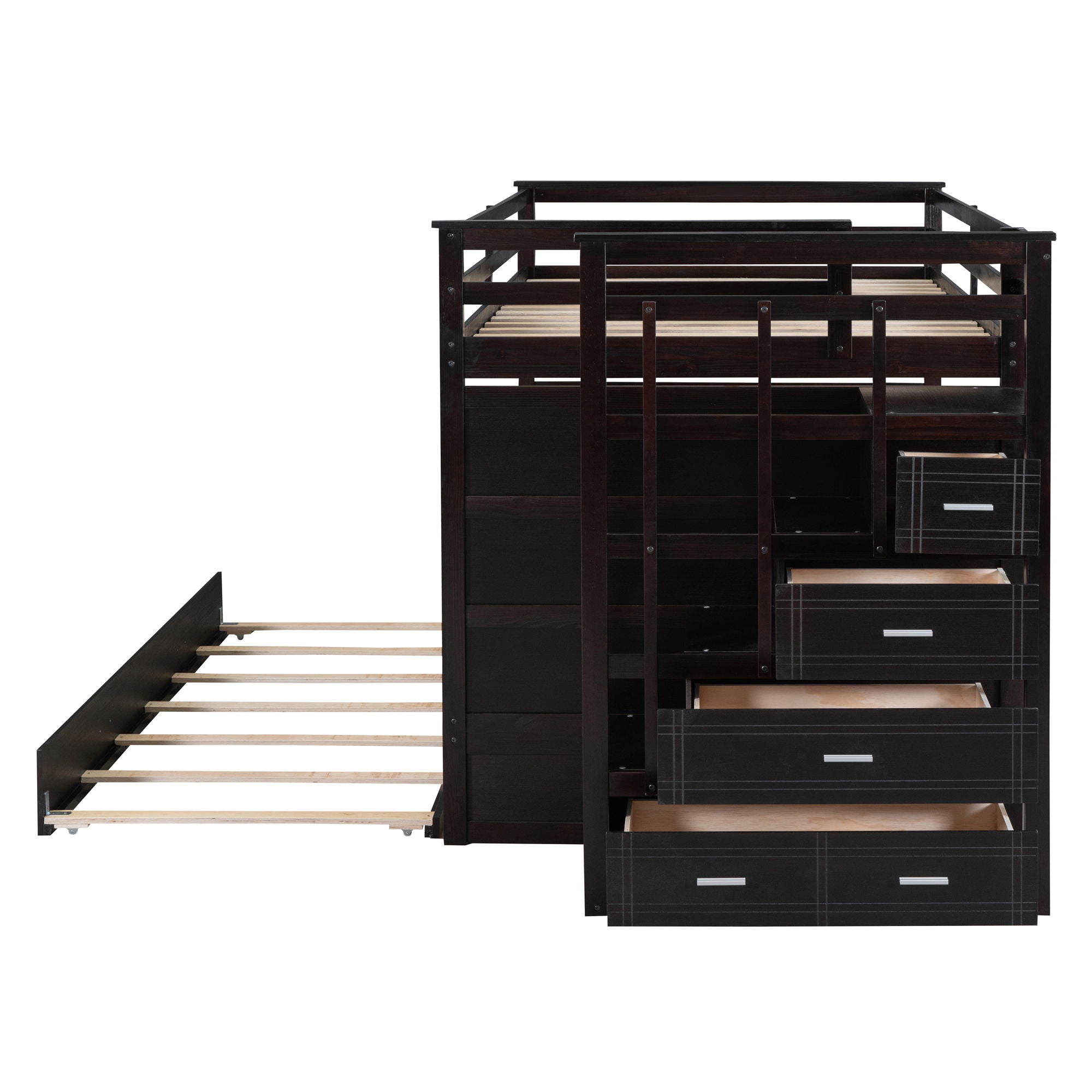 Bunk Bed With Twin Size Trundle And Staircase