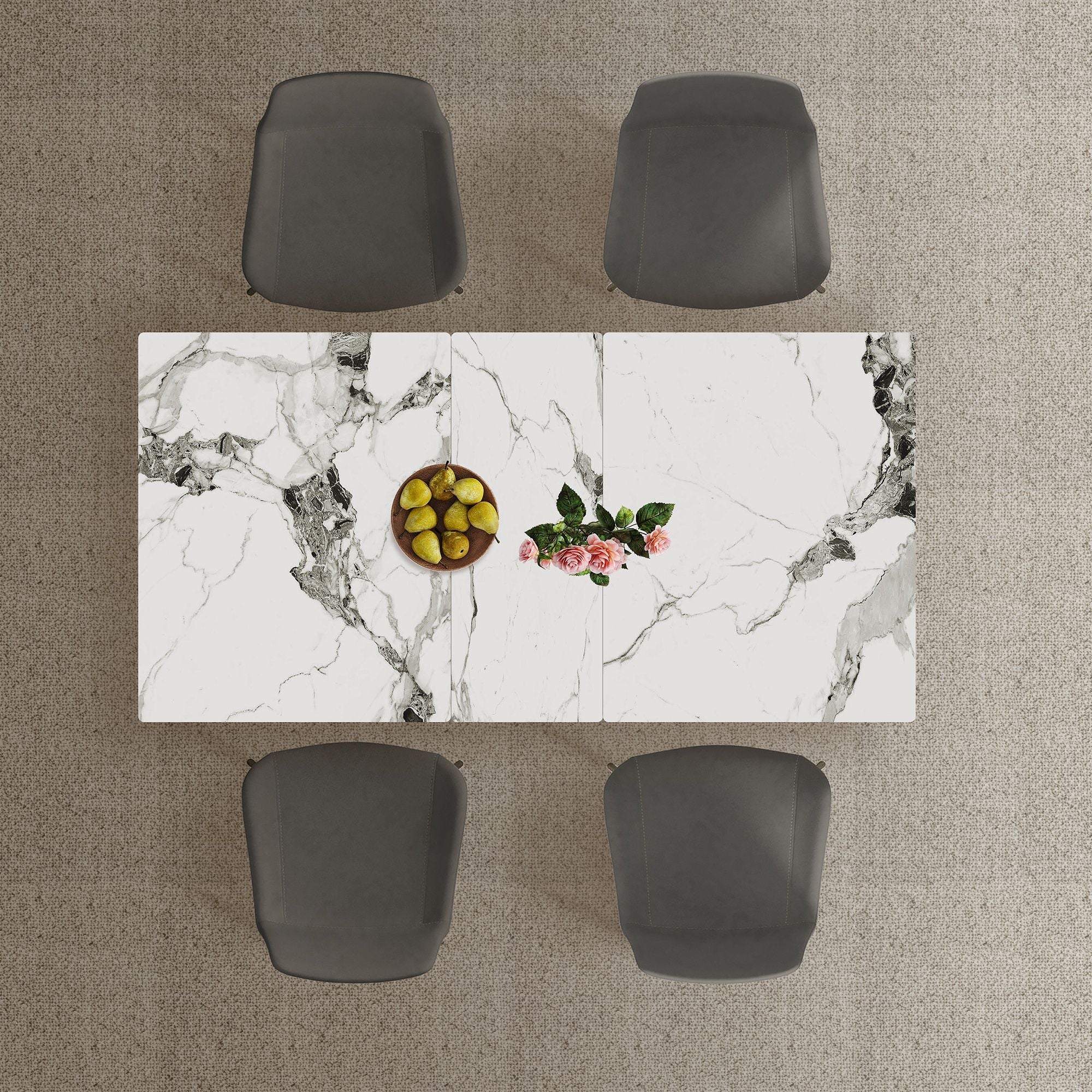 Modern Expandable Dining Table With Retractable Leaf With Chairs