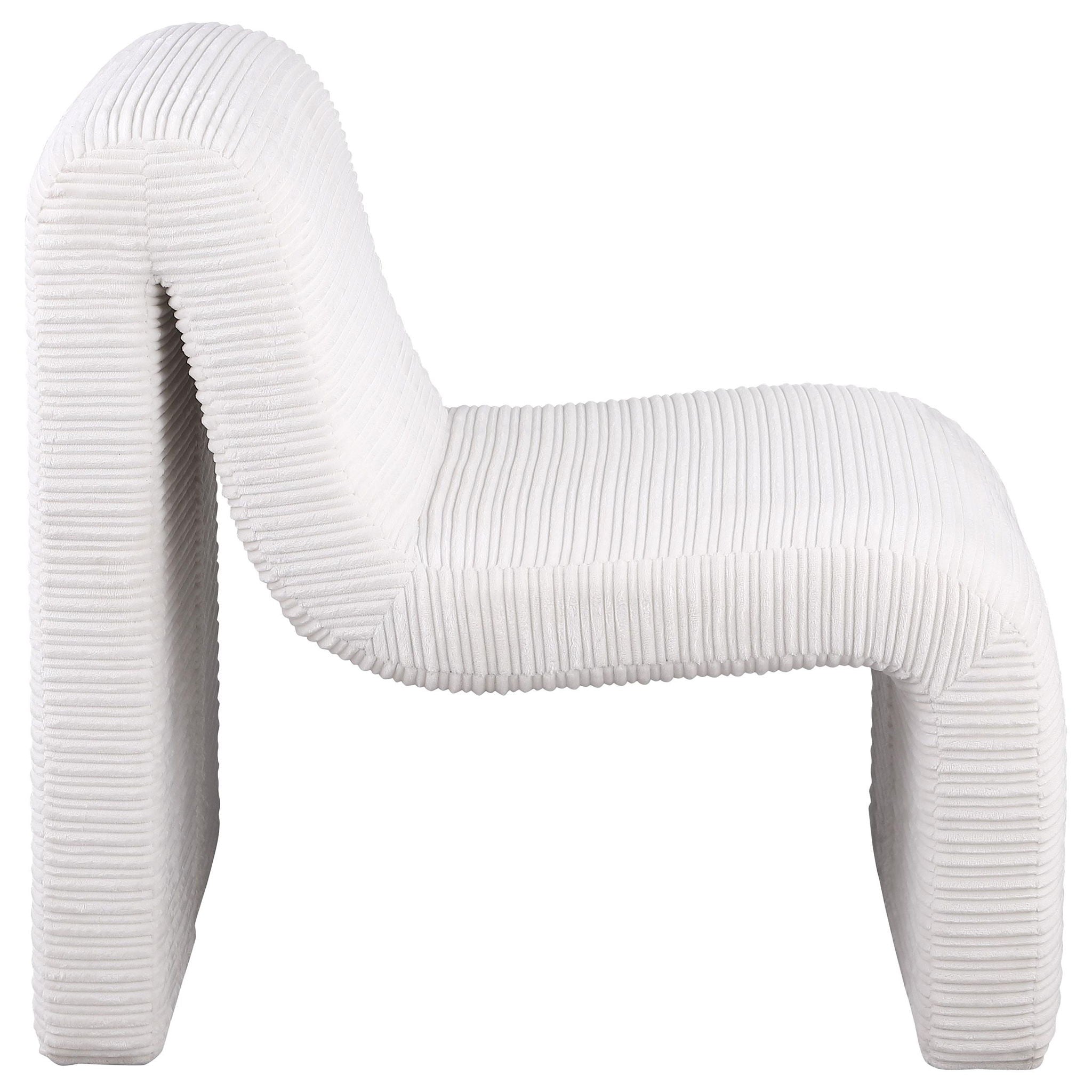 Drayton Upholstered Curved Armless Accent Chair Ivory