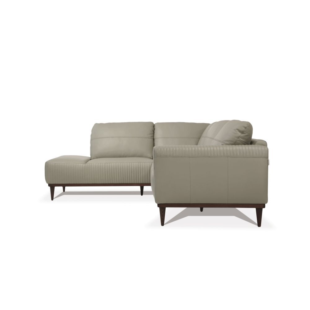 Tampa - 33" Sectional Sofa - Airy Green Leather