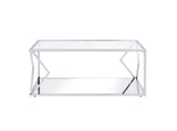 Virtue - Coffee Table - Clear Glass & Chrome Finish