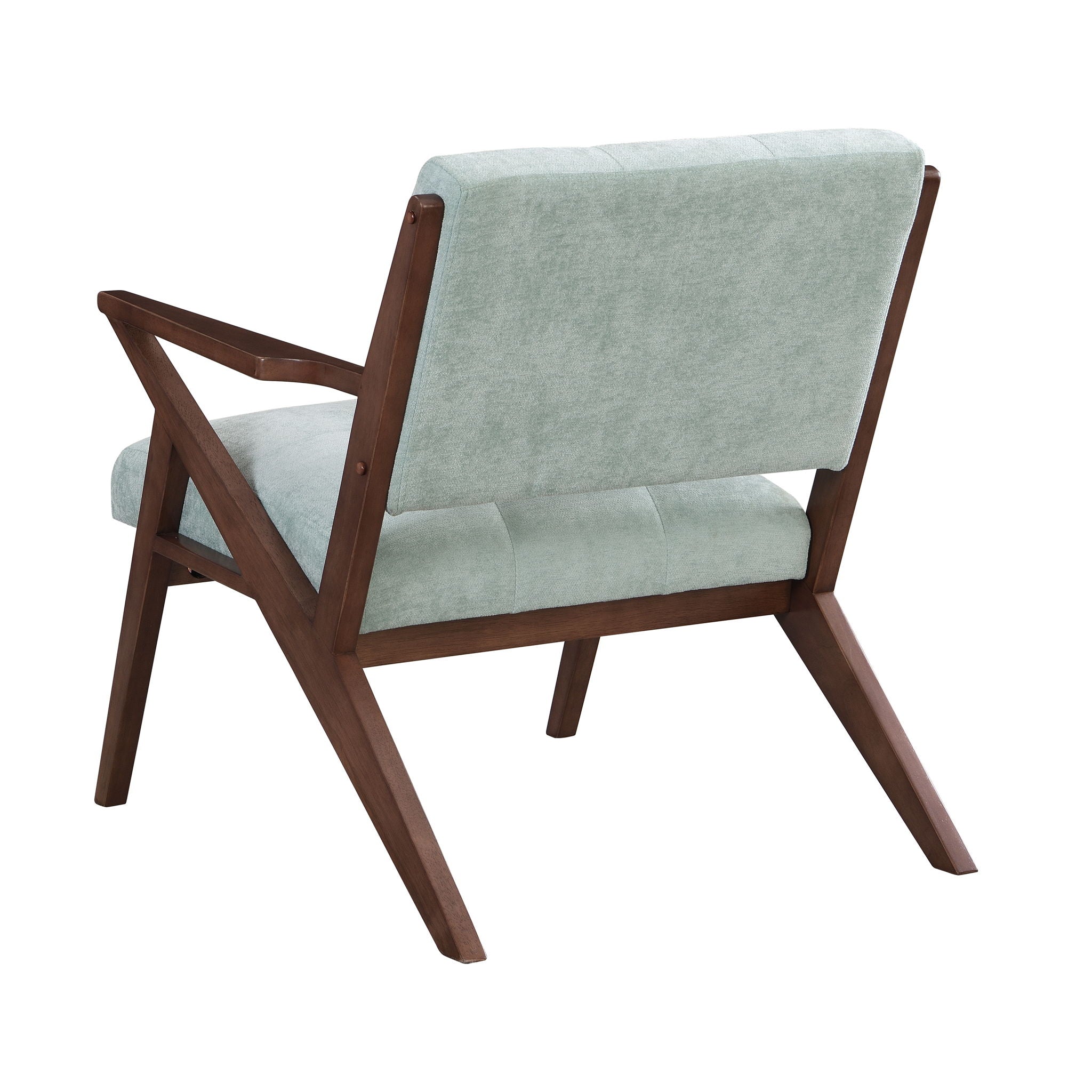 Modern Accent Chair With Plush Cushions, Angled Arm Design - Green