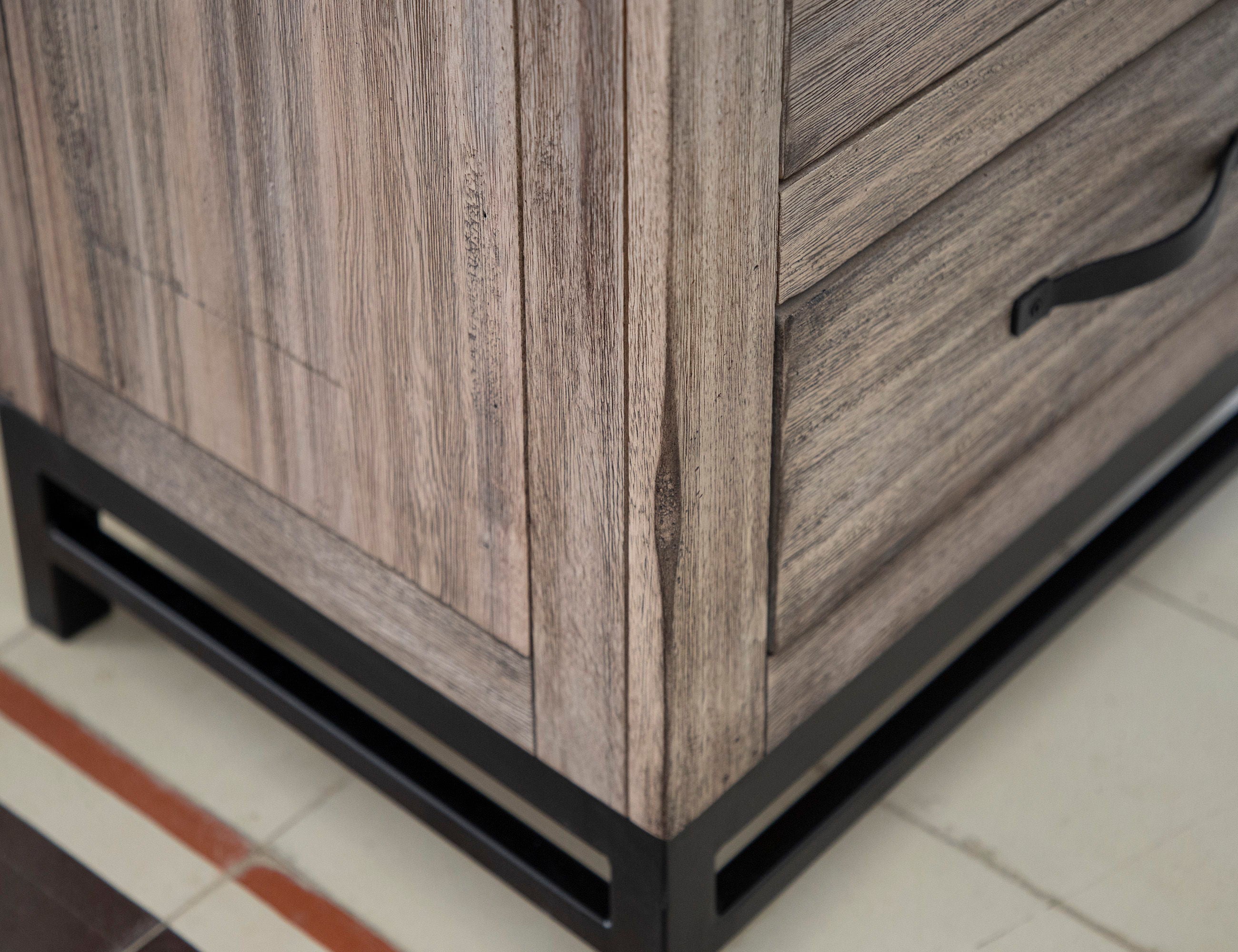 International Furniture Direct Blacksmith - Chest - Truffle Brown / Oil Black | Meri Furniture
