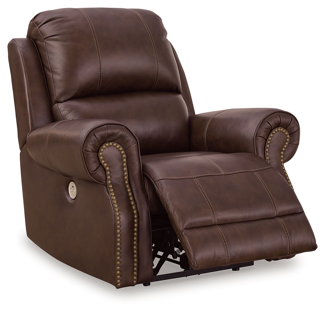 Signature Design by Ashley® Freyeburg - Walnut - Zero Wall Power Recliner | Meri Furniture