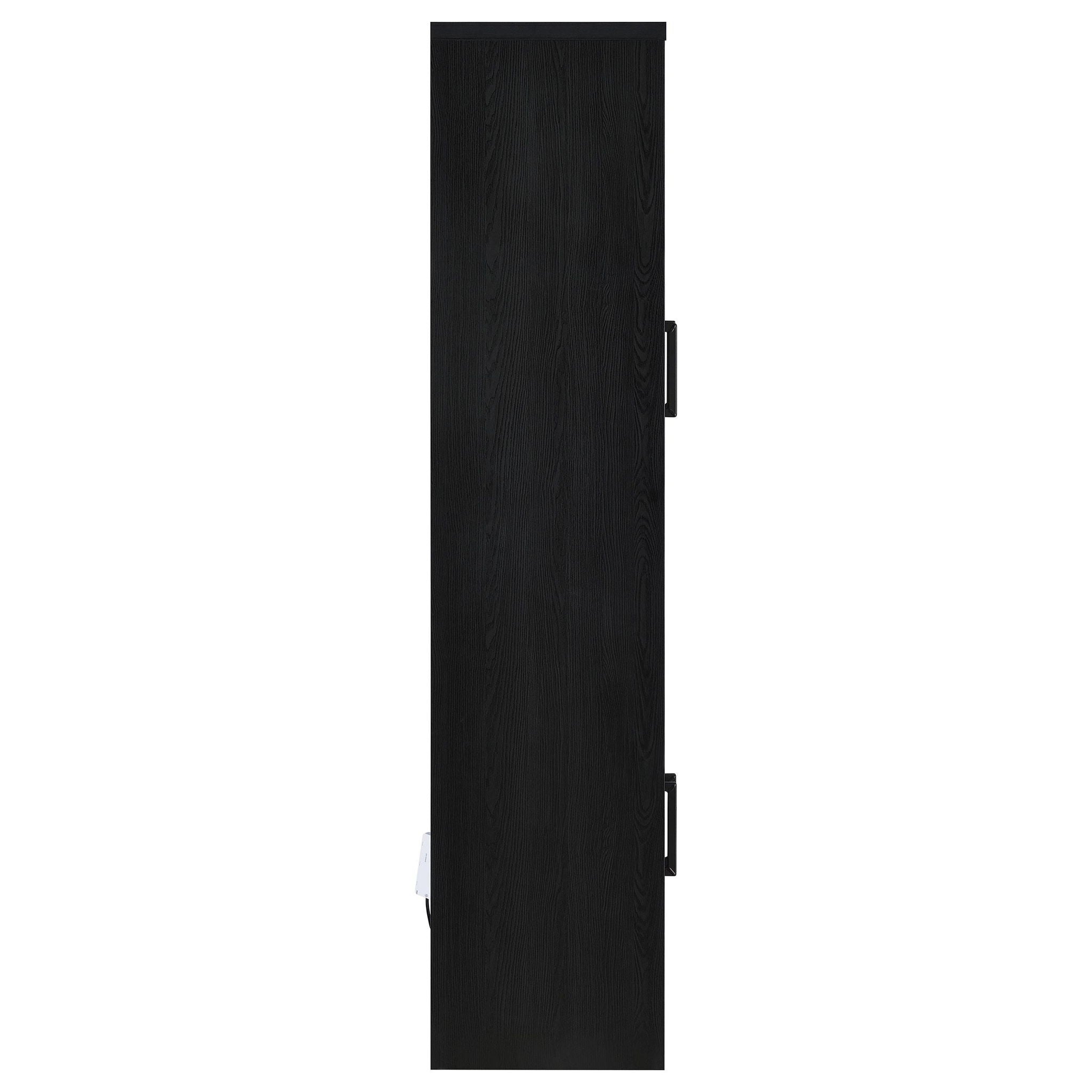 Riva 4-door Tall Accent Display Cabinet LED Lighting Black