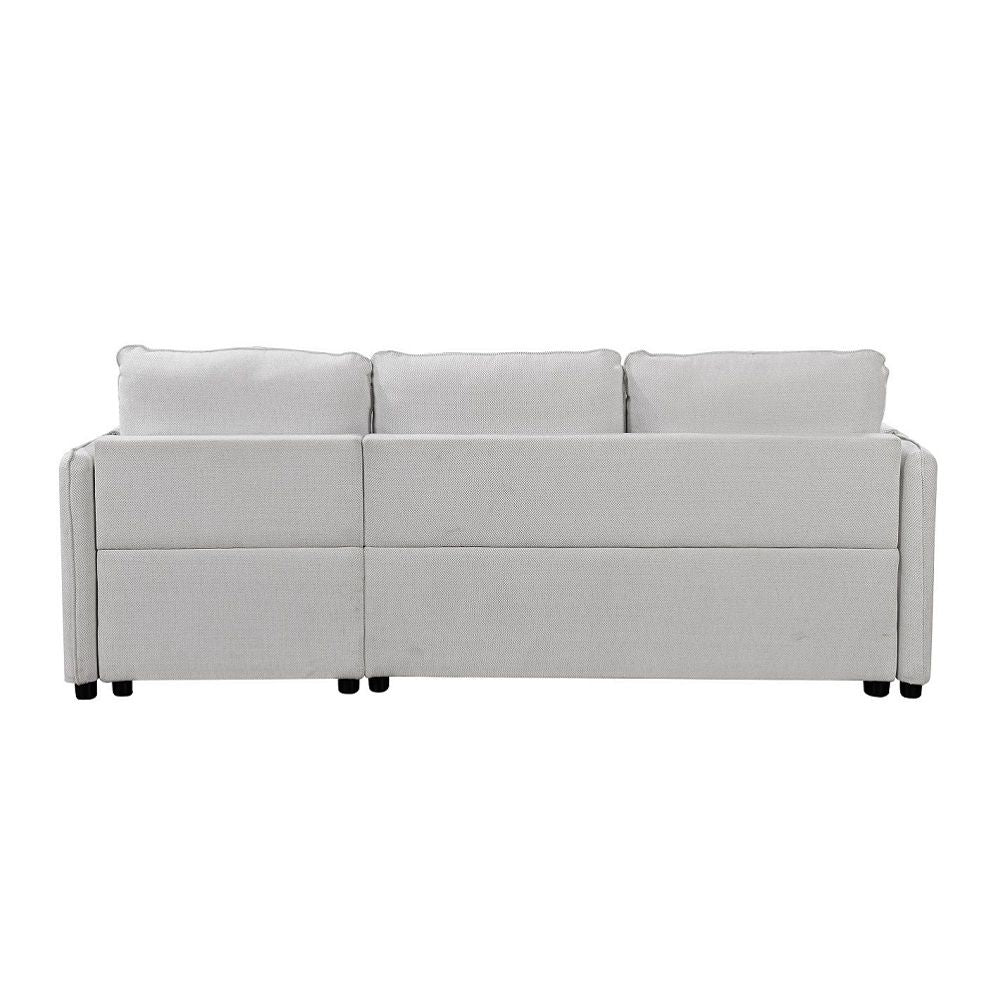 Yaroslav - Reversible Sectional Sofa With Sleeper & Storage - Cream Chenille