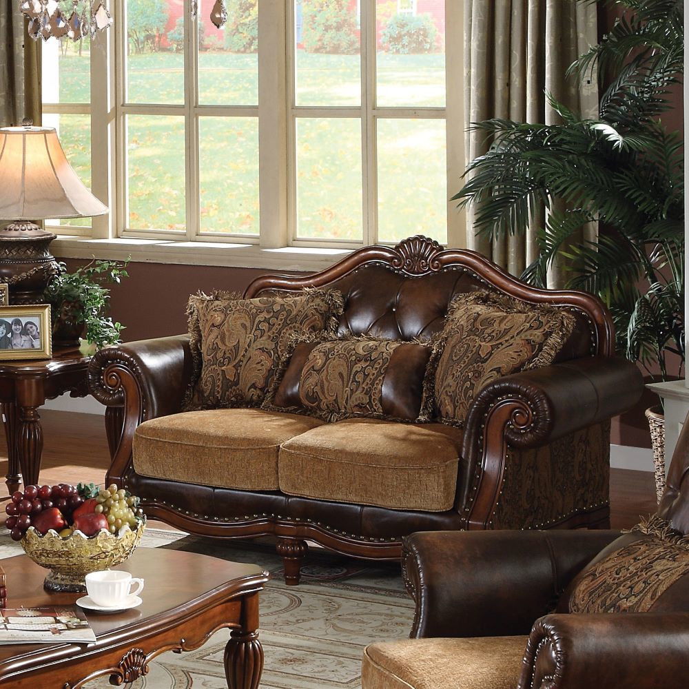 ACME Dreena - Loveseat (With 3 Pillows) - Dark Brown - 70" | Meri Furniture
