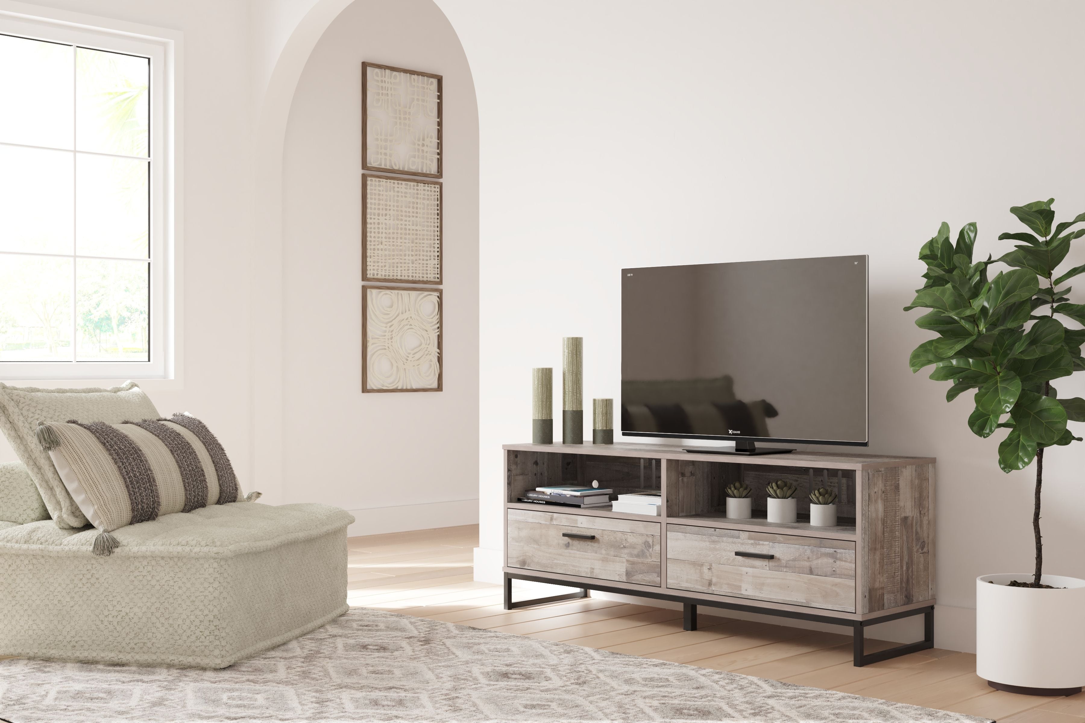 Signature Design by Ashley® Neilsville - Medium TV Stand | Meri Furniture