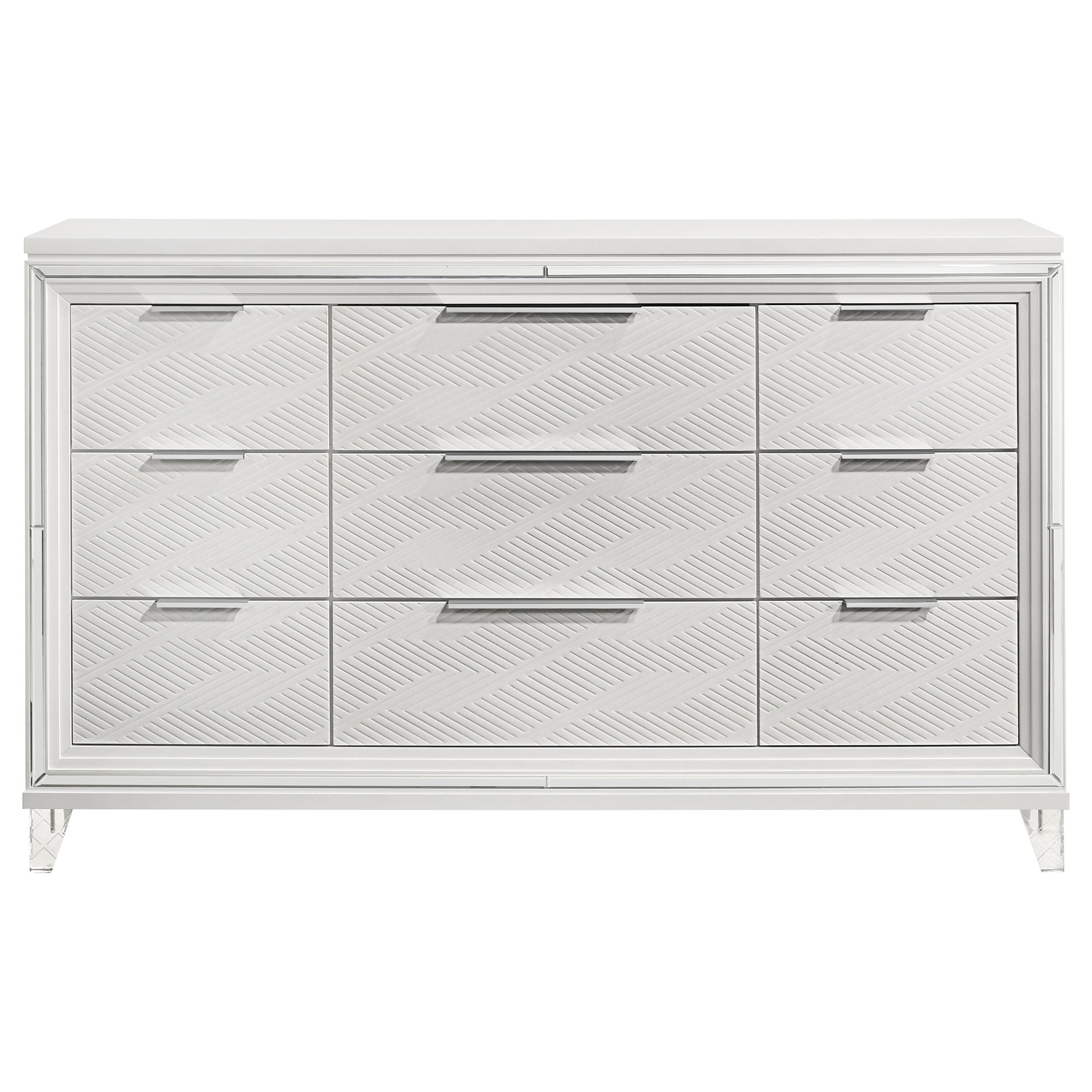 Coaster Fine Furniture Marmore - 9-Drawer Dresser Cabinet - White | Meri Furniture