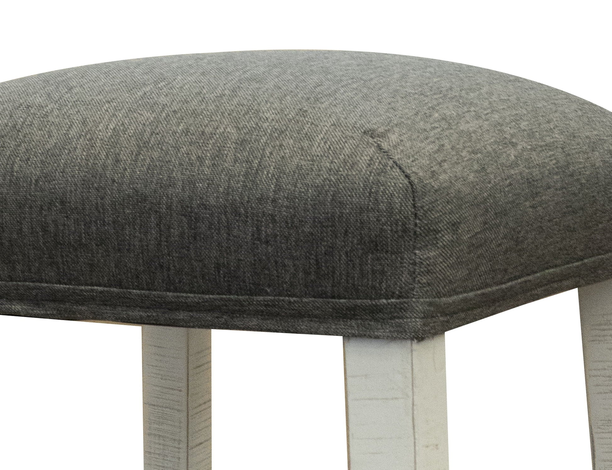 International Furniture Direct Stone - Stool With Fabric Seat - Antiqued Ivory / Weathered Gray | Meri Furniture