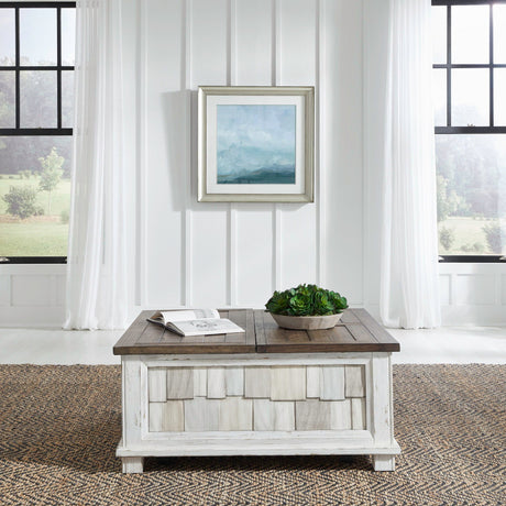 Liberty Furniture River Place - Lift Top Storage Cocktail Table - White | Meri Furniture