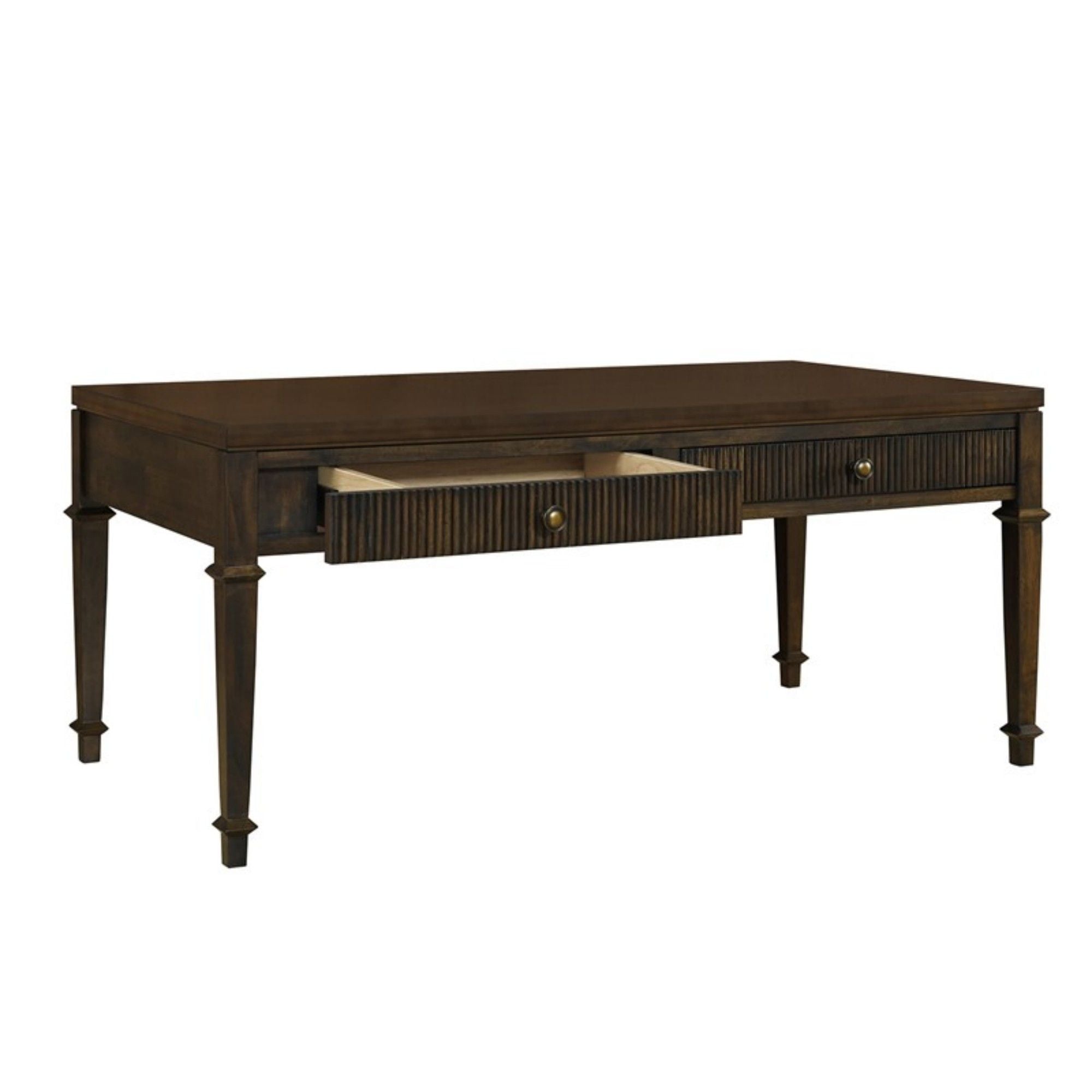Fluted - 2 Drawer Coffee Table - Brown