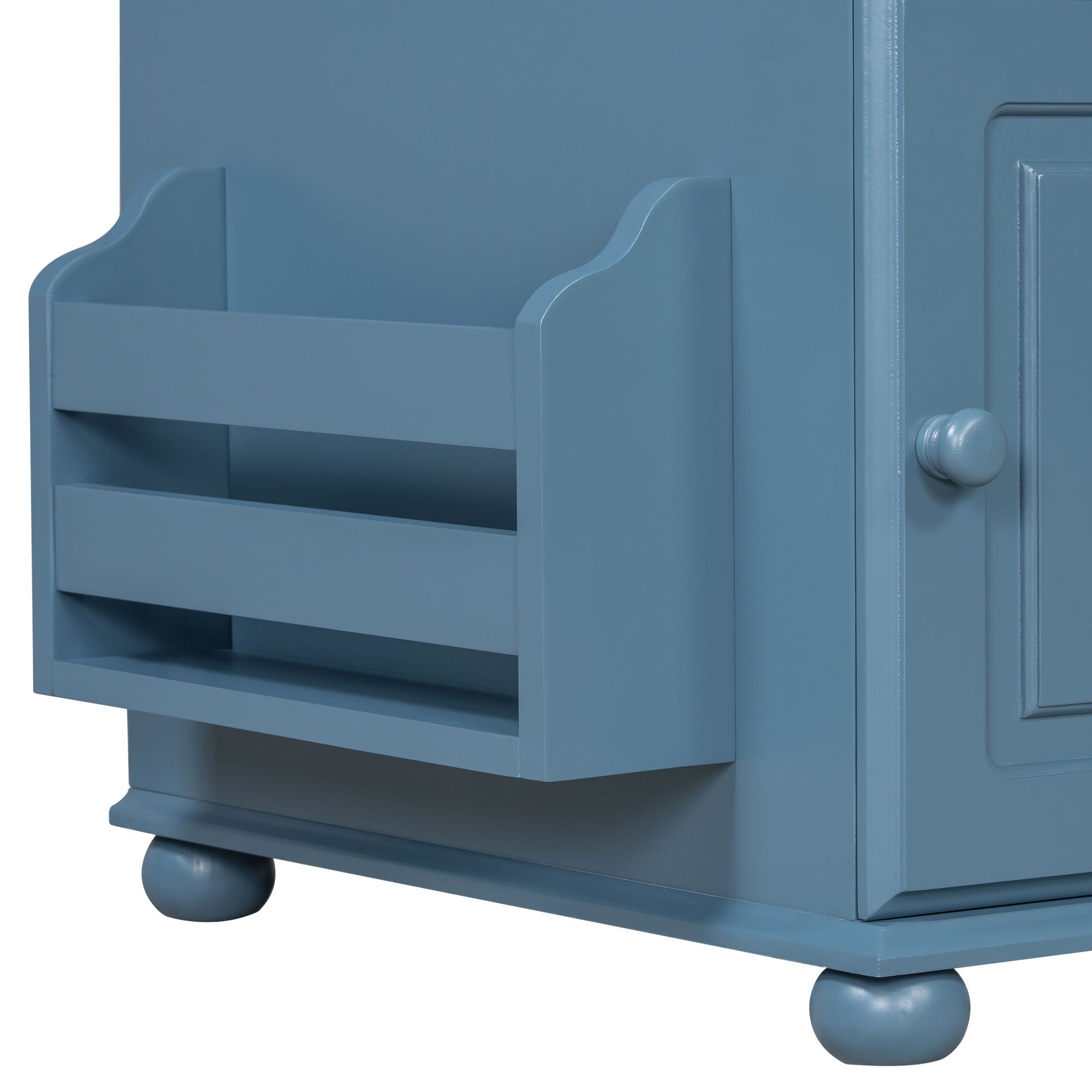 Vintage Flip Top Side Table With USB Ports