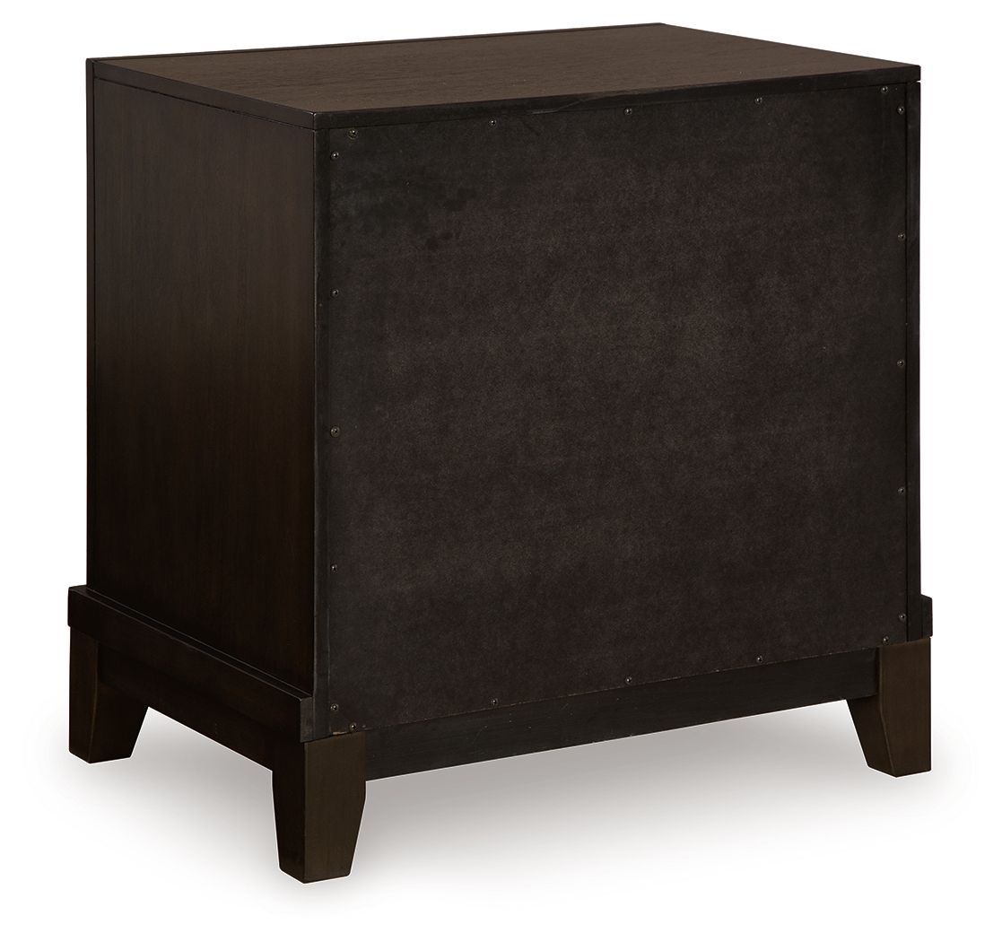 Neymorton - Two Drawer Night Stand - Dark Grayish Brown