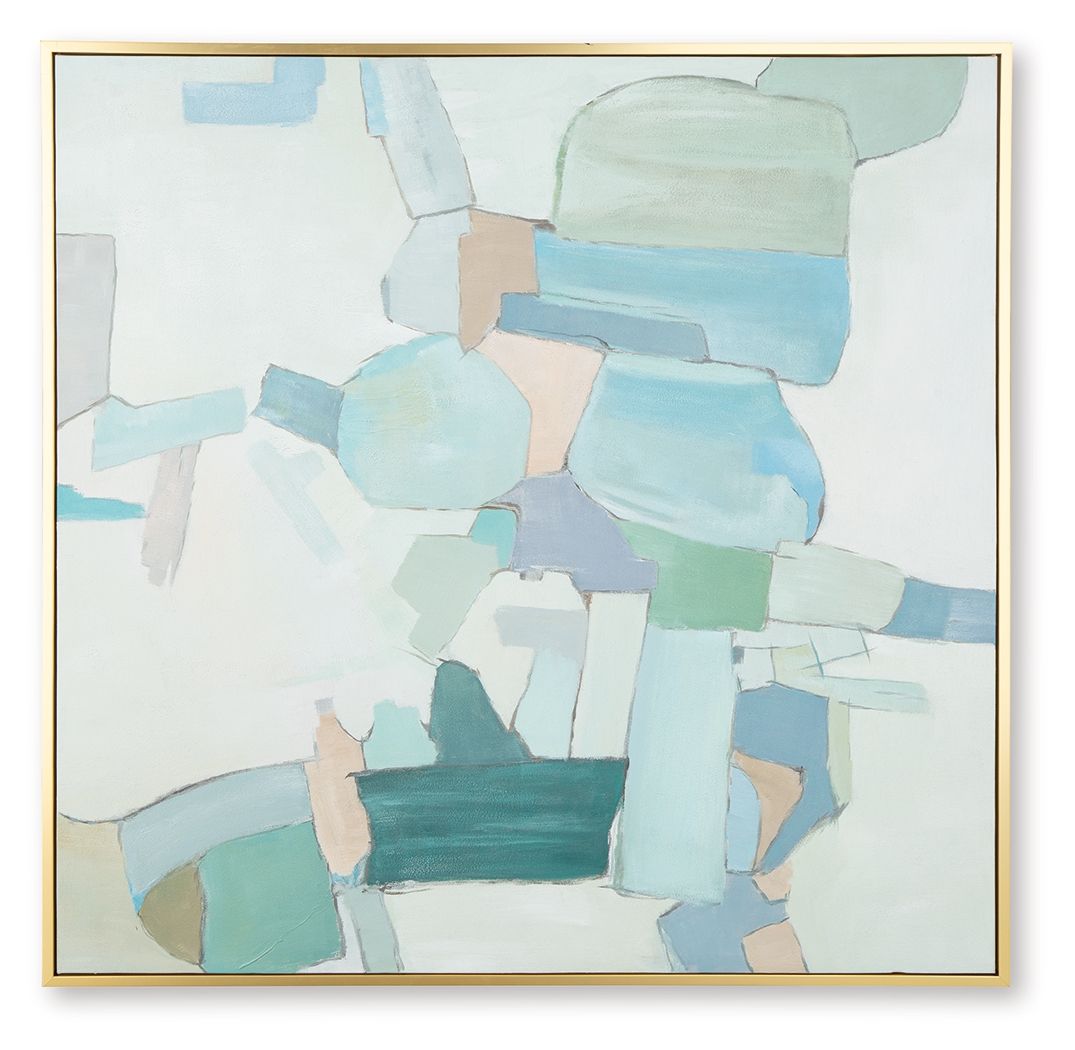 Signature Design by Ashley® Wynburn - White / Blue / Green - Wall Art | Meri Furniture