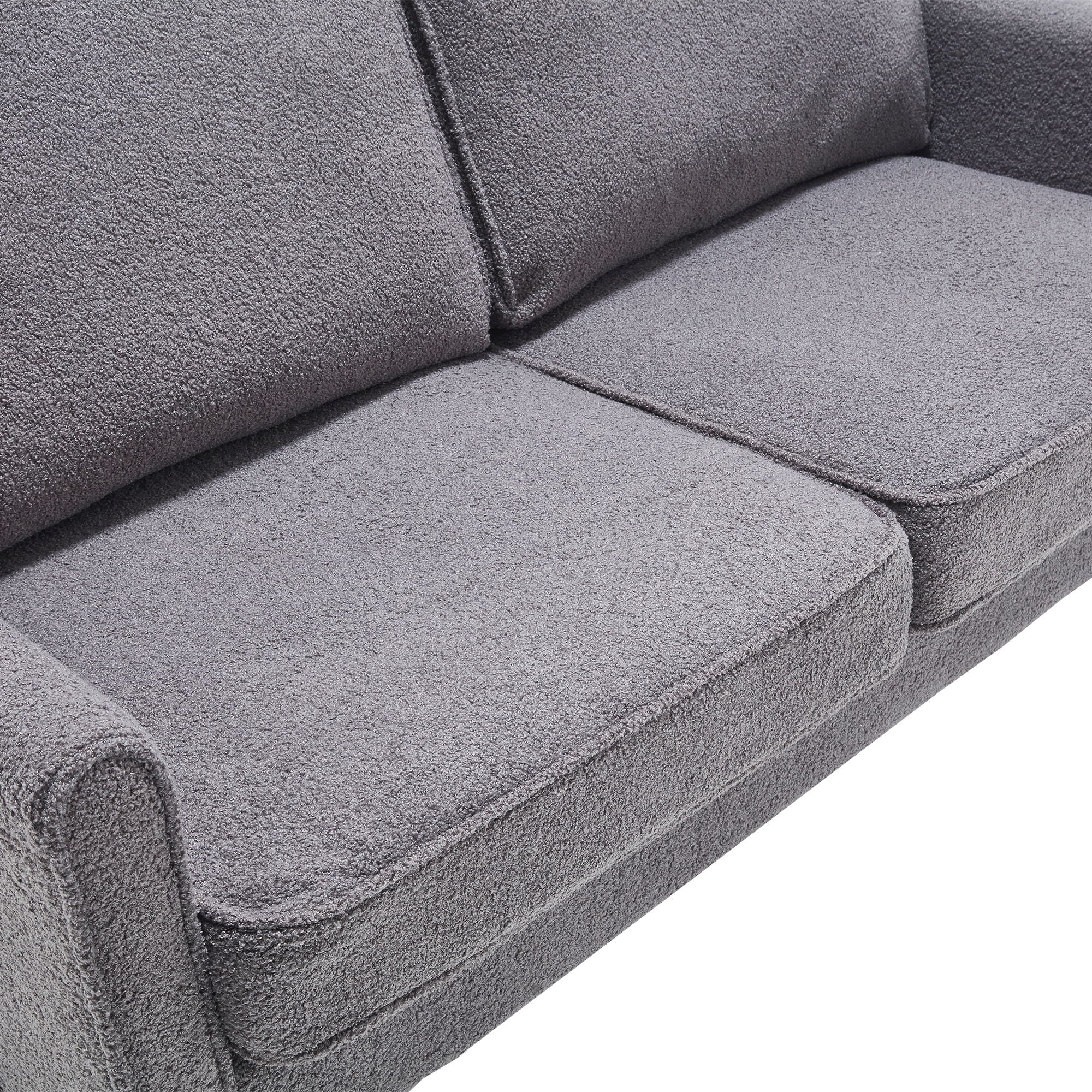 Mid Century Modern Loveseat Sofa With USB Ports, Removable Pillow Cover