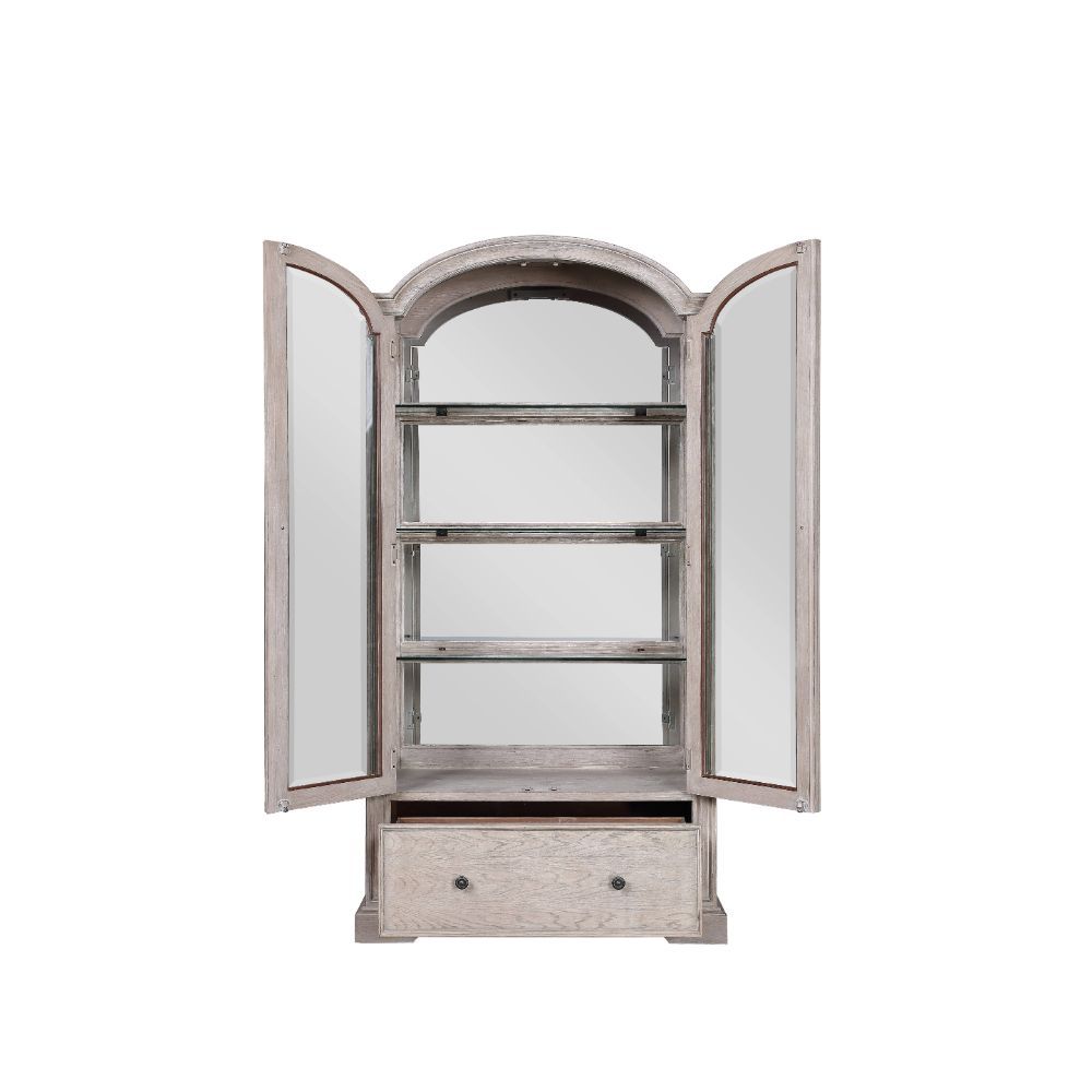 ACME Wynsor - Curio - Antique Champagne | Meri Furniture