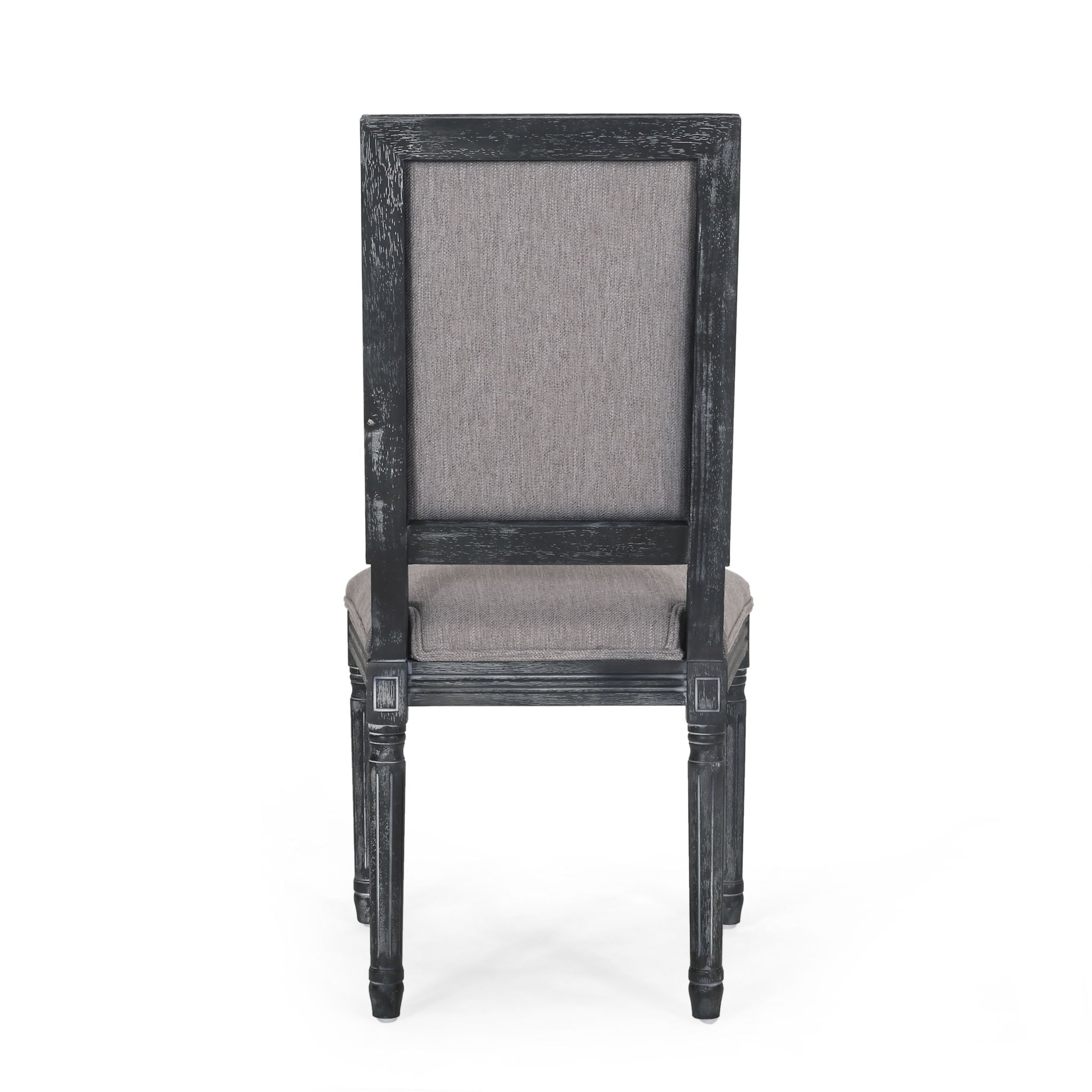 French Country Style Dining Chair With Upholstered Seating And Fluted Legs