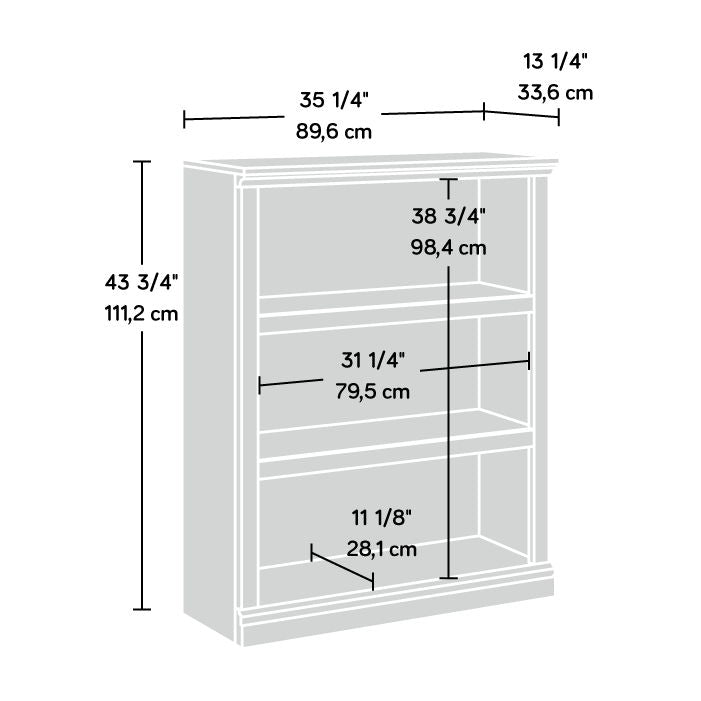 3-Shelf Bookcase Grand Walnut