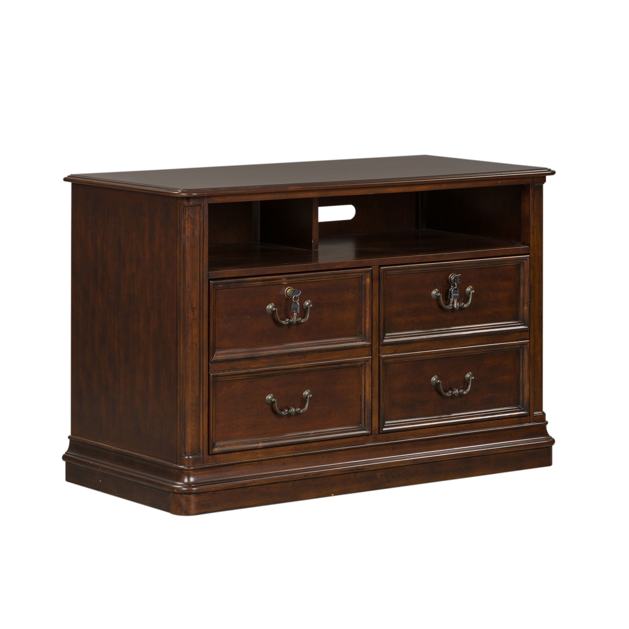 Liberty Furniture Brayton Manor - Jr Executive Media Lateral File - Dark Brown | Meri Furniture